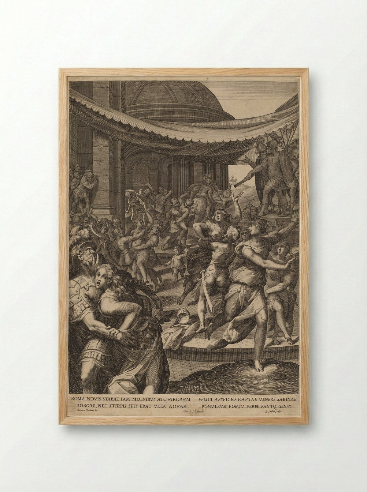 The Rape of the Sabines - Aegidius Sadeler II - Framed Print Wood