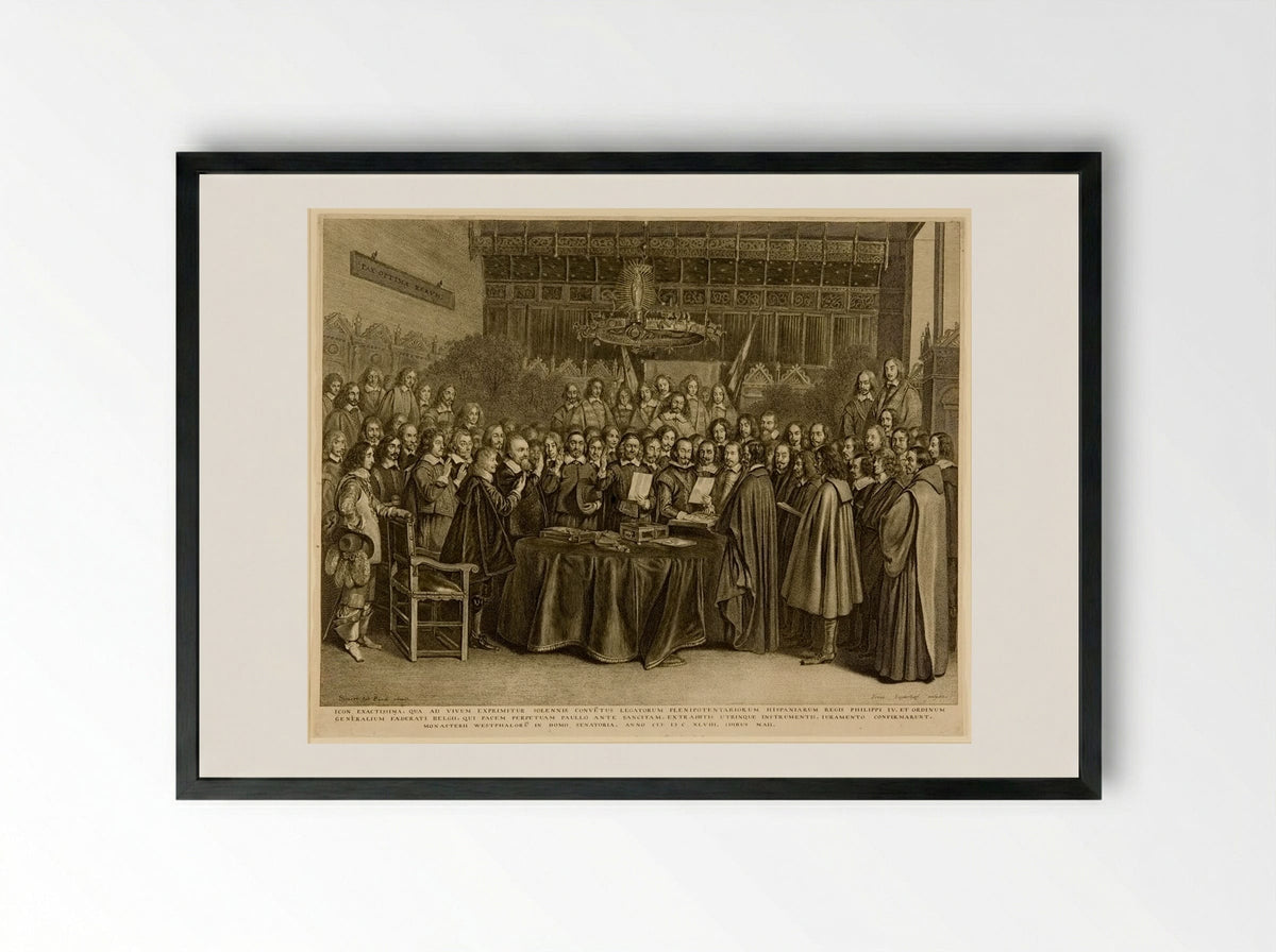 The Ratification of the Peace of Münster - Jonas Suyderhoef - Framed Print Black