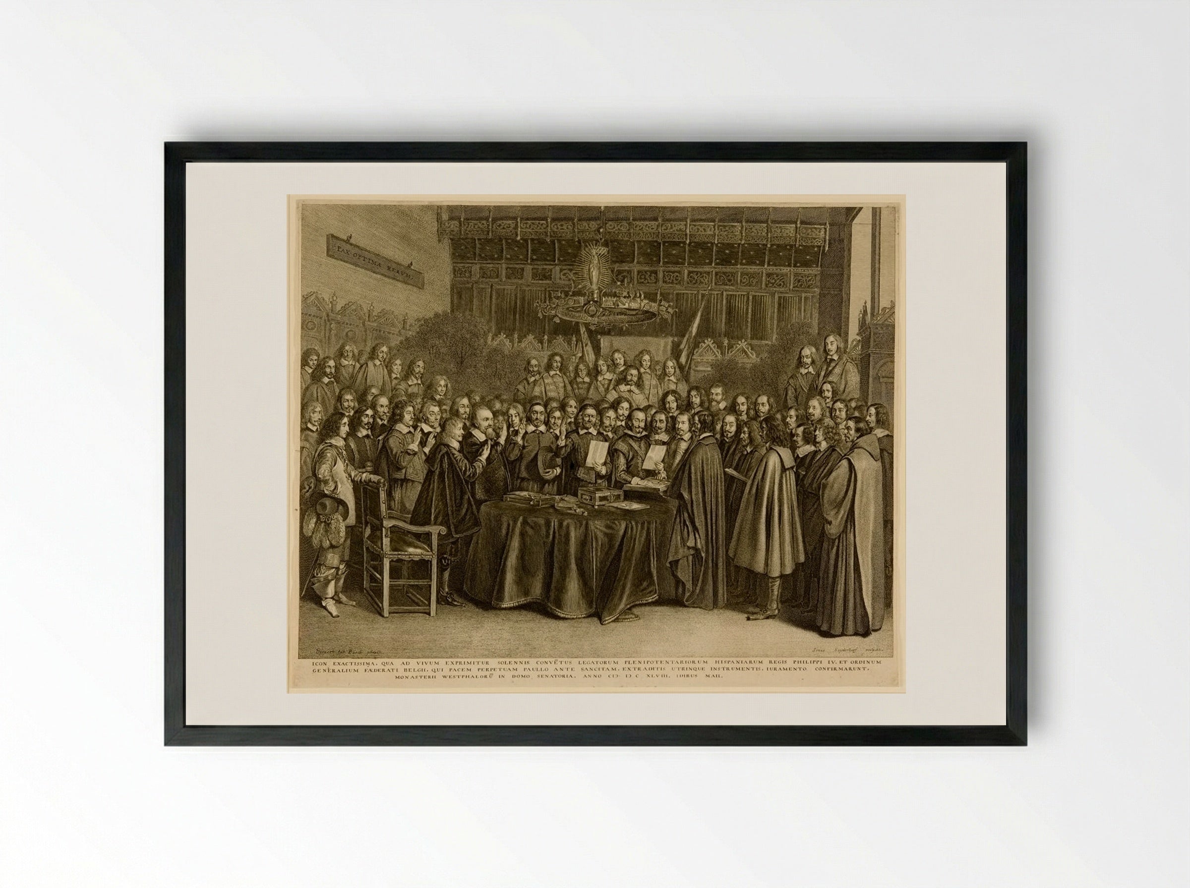 The Ratification of the Peace of Münster - Jonas Suyderhoef - Framed Print Black