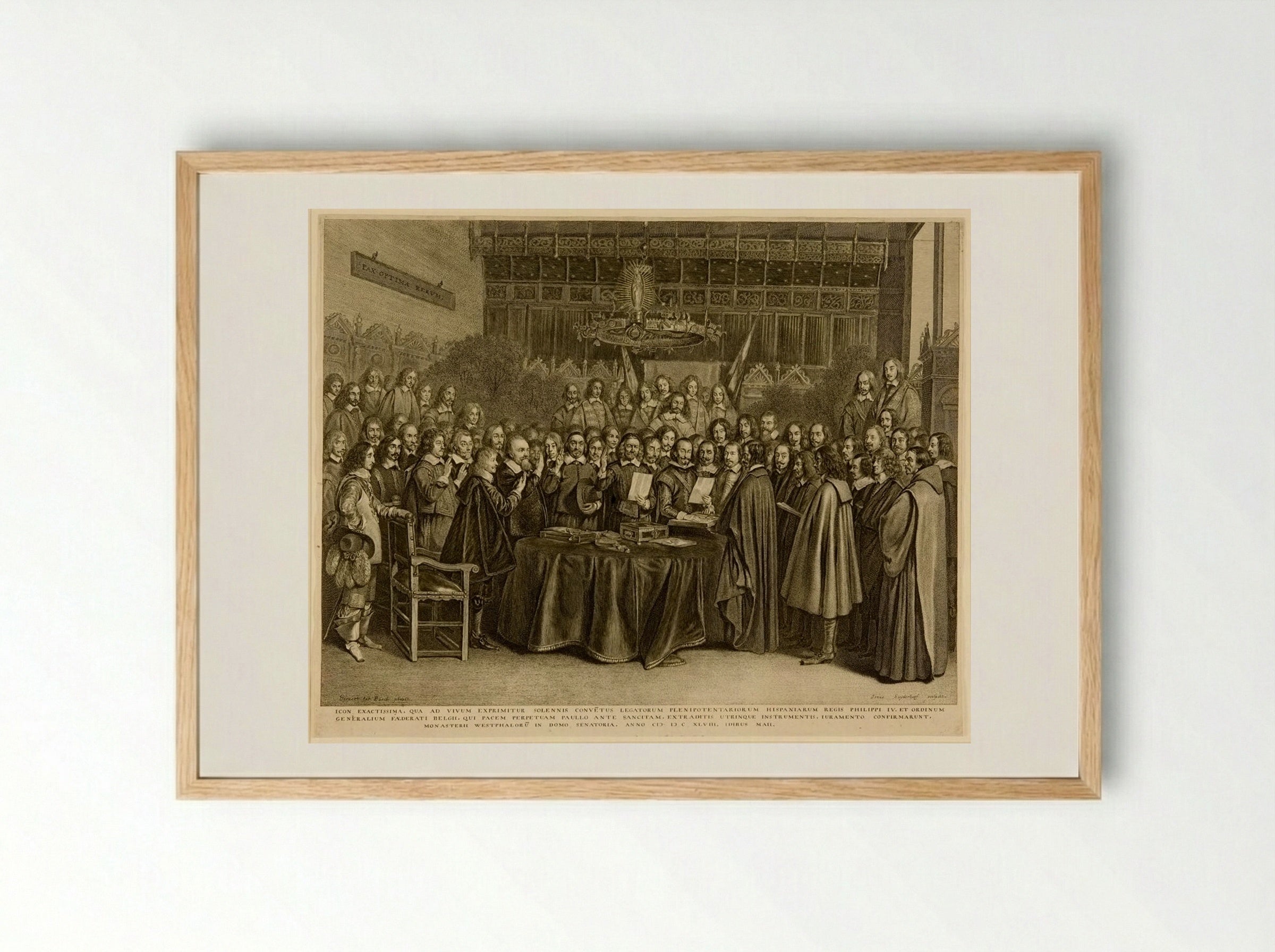 The Ratification of the Peace of Münster - Jonas Suyderhoef - Framed Print Wood
