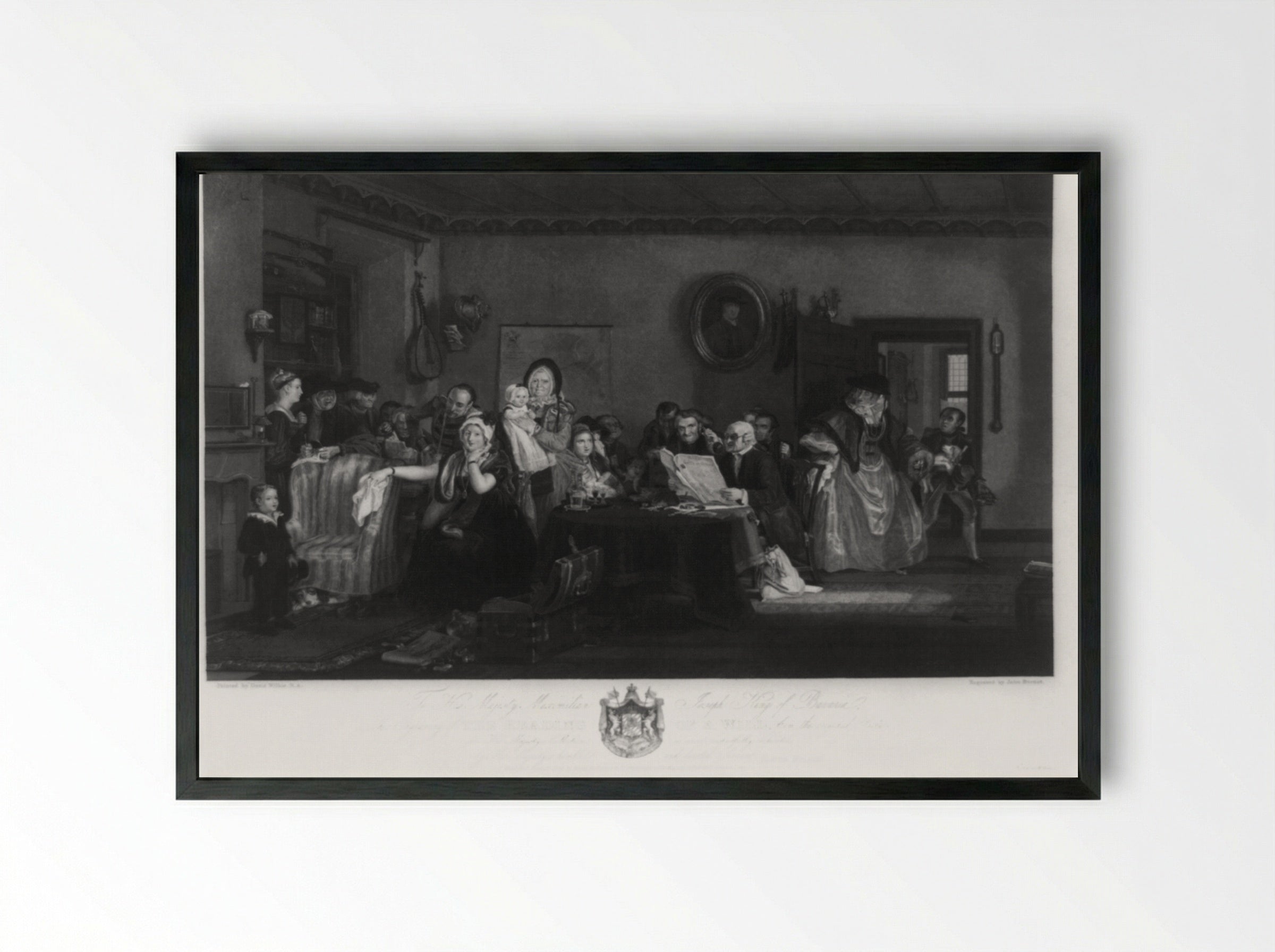 The Reading of the Will - John Burnet - Framed Print Black