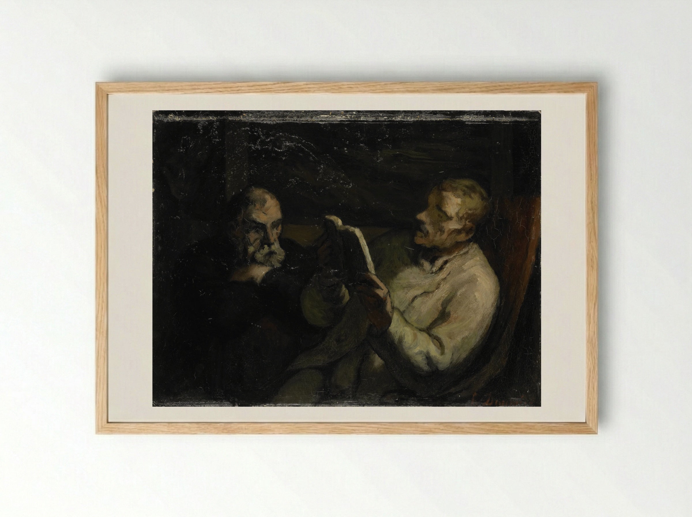 The Reading - Honoré Daumier - Framed Print Wood