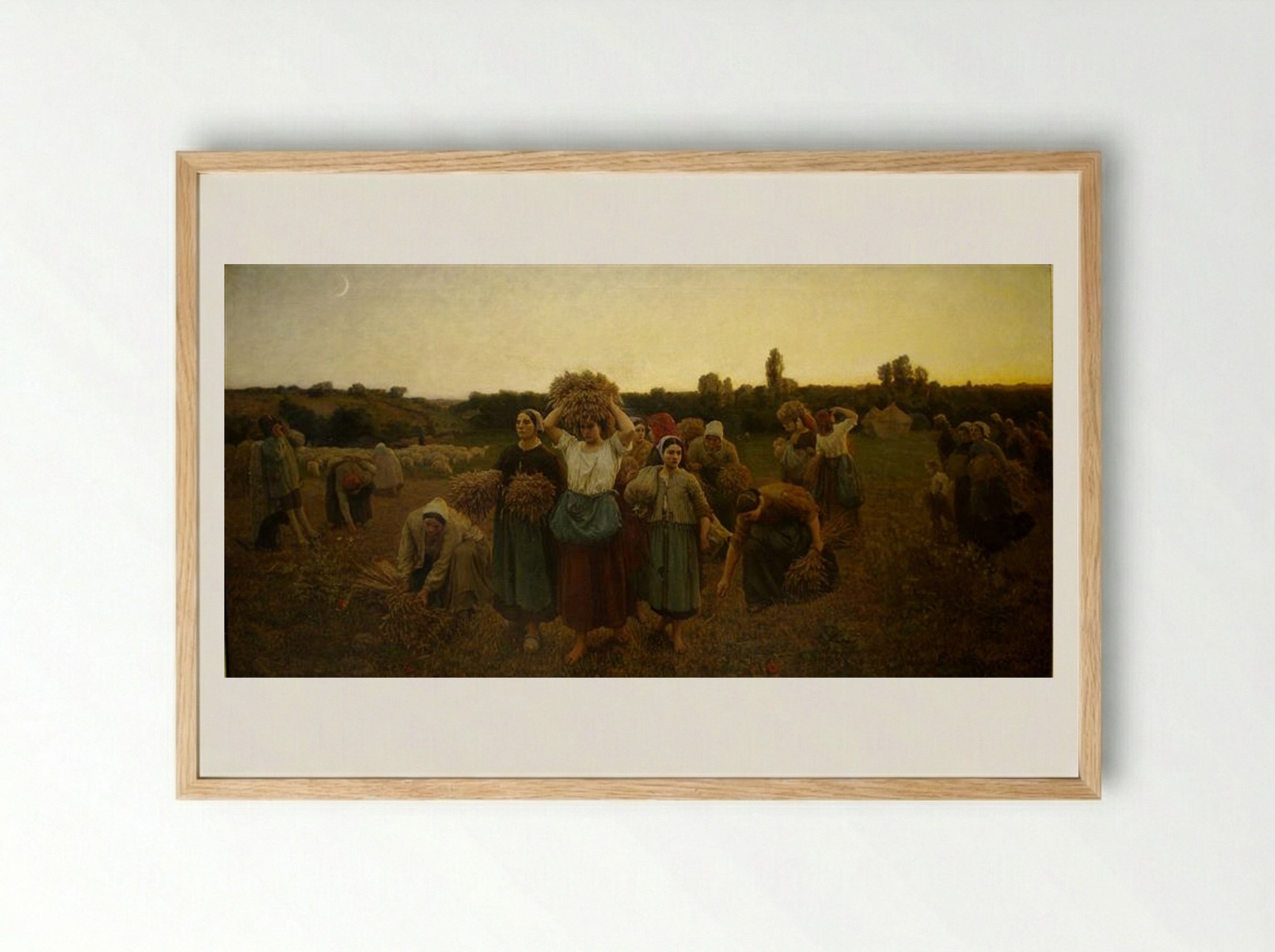 The Recall of the Gleaners - Jules Breton - Framed Print Wood