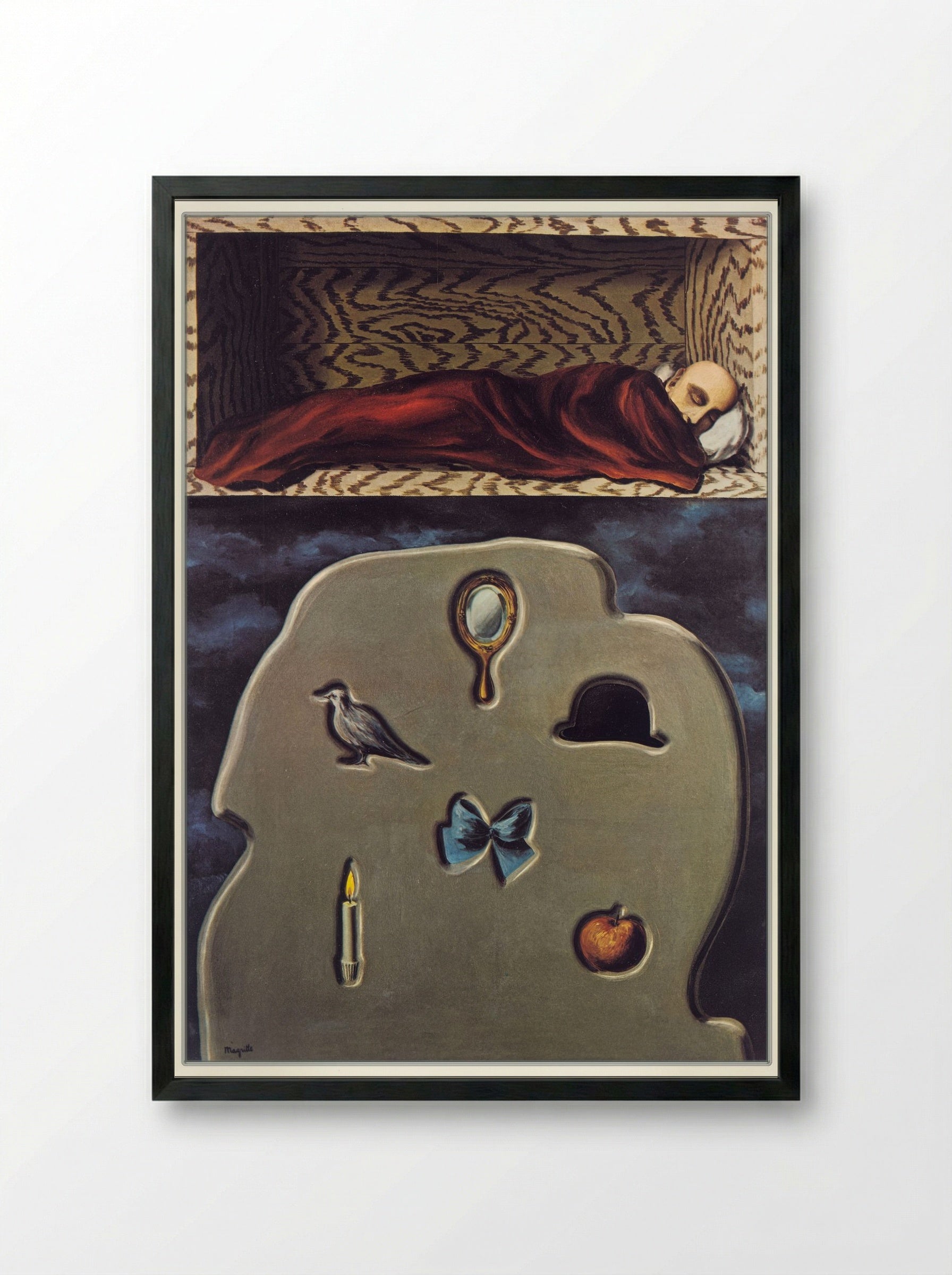 The Reckless Sleeper - René Magritte - Framed Print Black