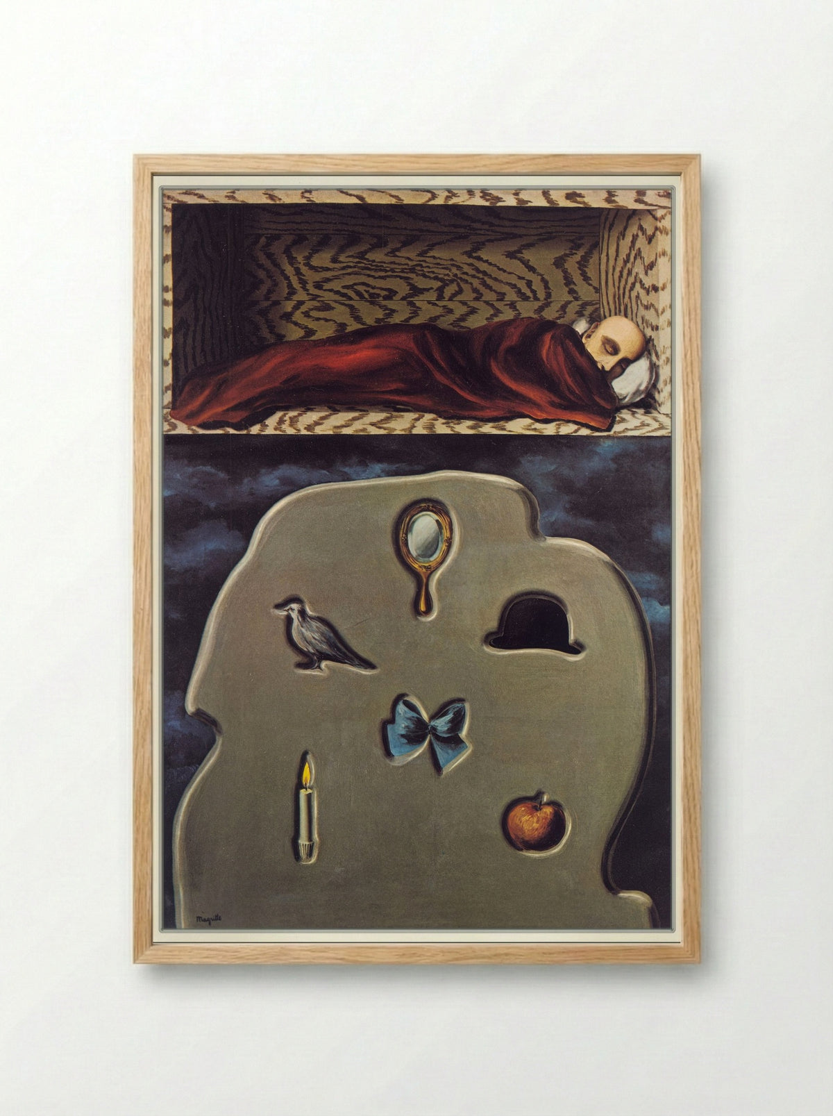 The Reckless Sleeper - René Magritte - Framed Print Wood