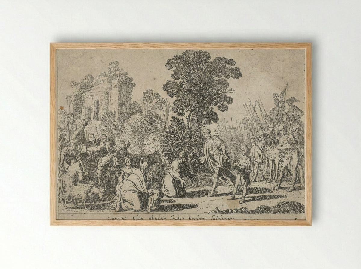 The Reconciliation of Jacob and Esau - Nicolaes Moeyaert - Framed Print Wood