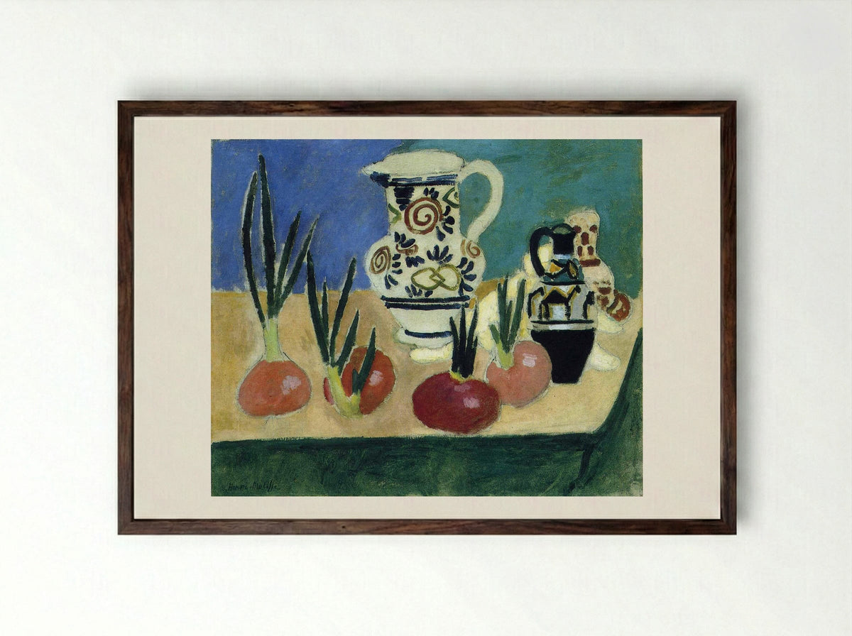 The Red Onions - Henri Matisse - Framed Print Dark Wood