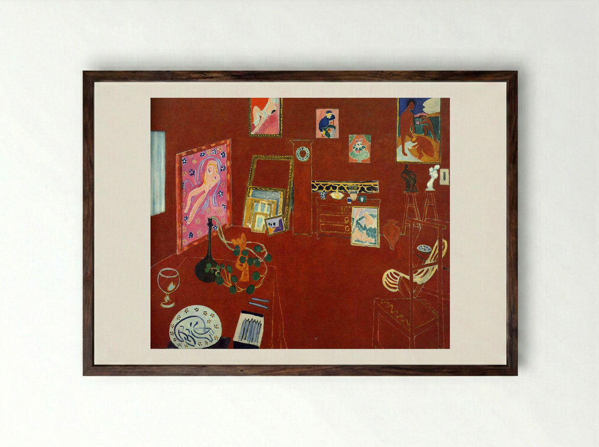 The Red Studio - Henri Matisse - Framed Print Dark Wood