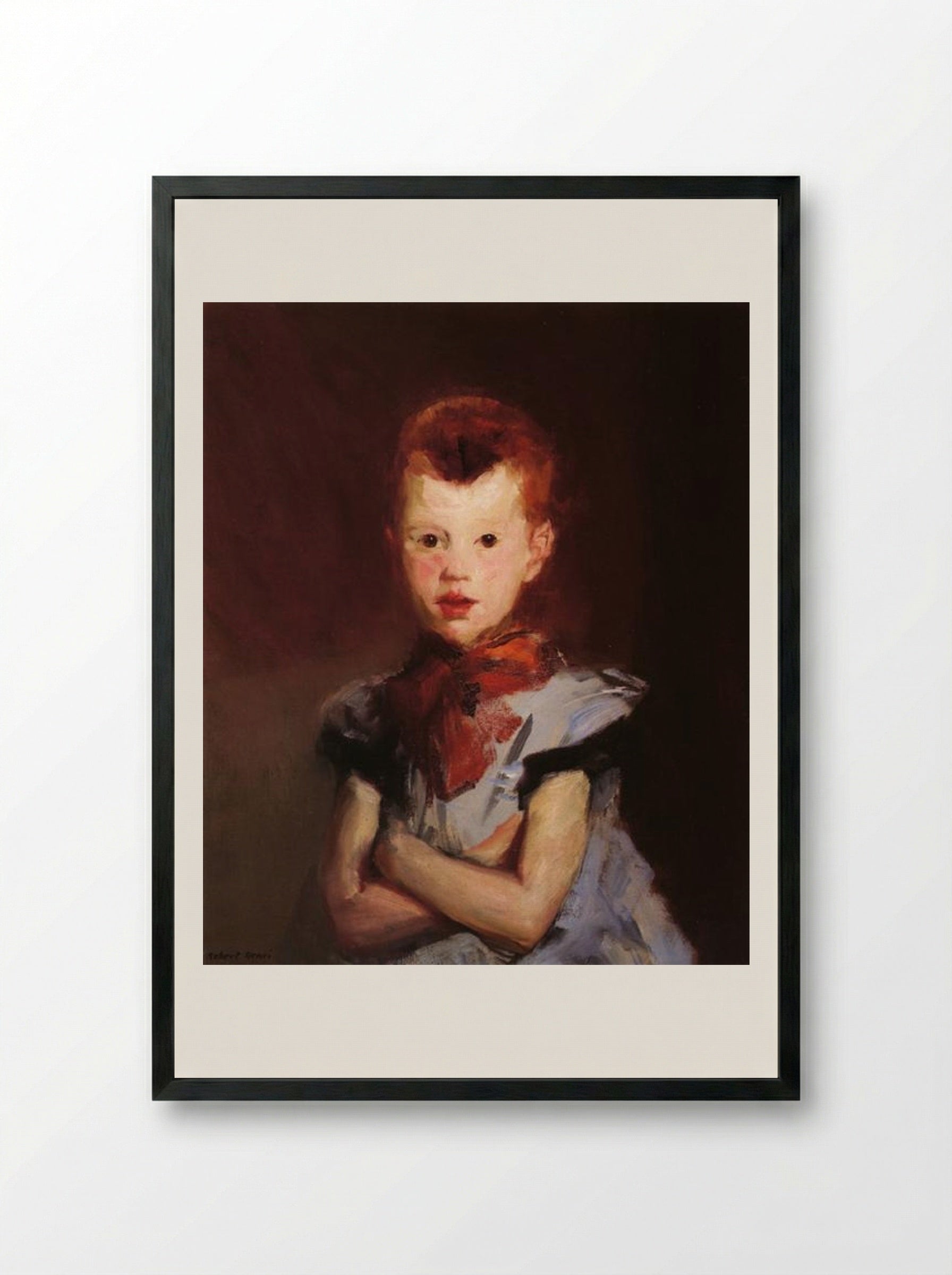 The Red Top - Robert Henri - Framed Print Black