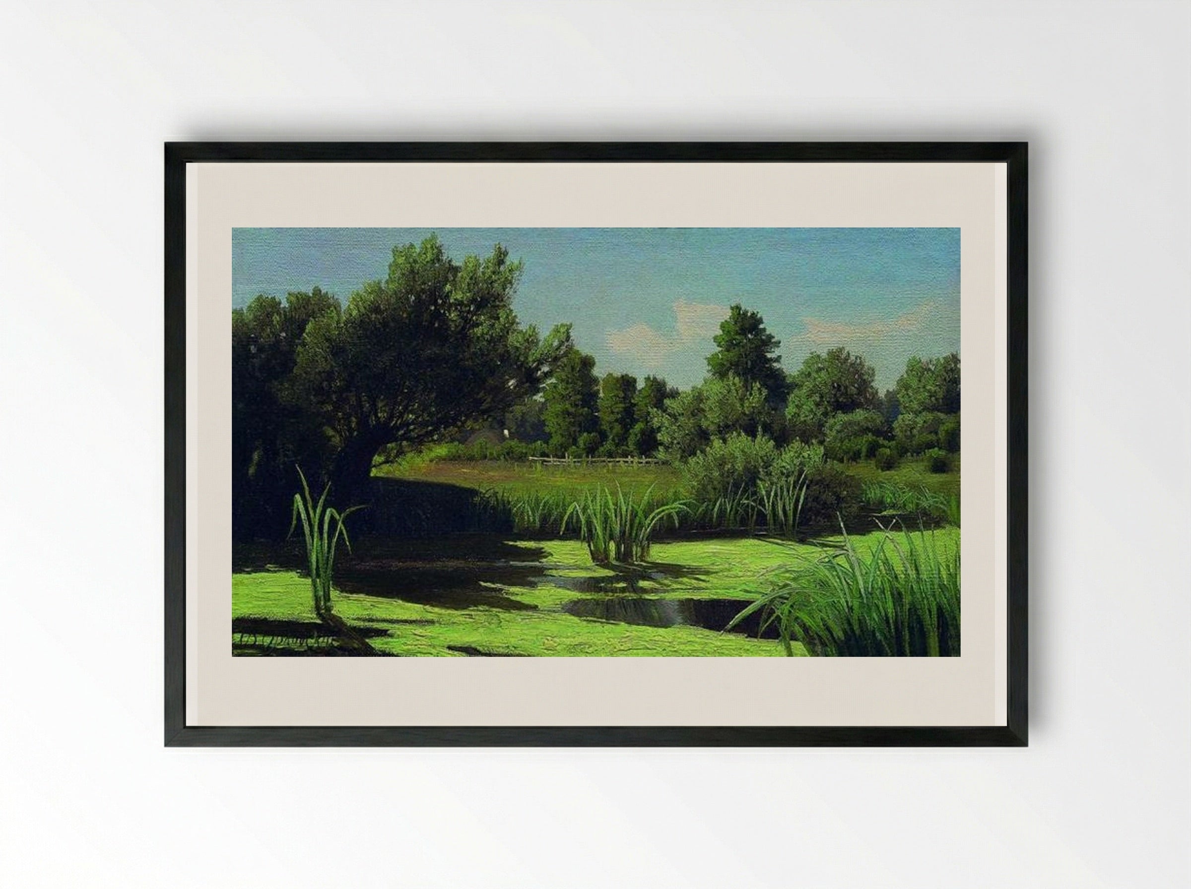 The Reeds in the River - Volodymyr Orlovsky - Framed Print Black