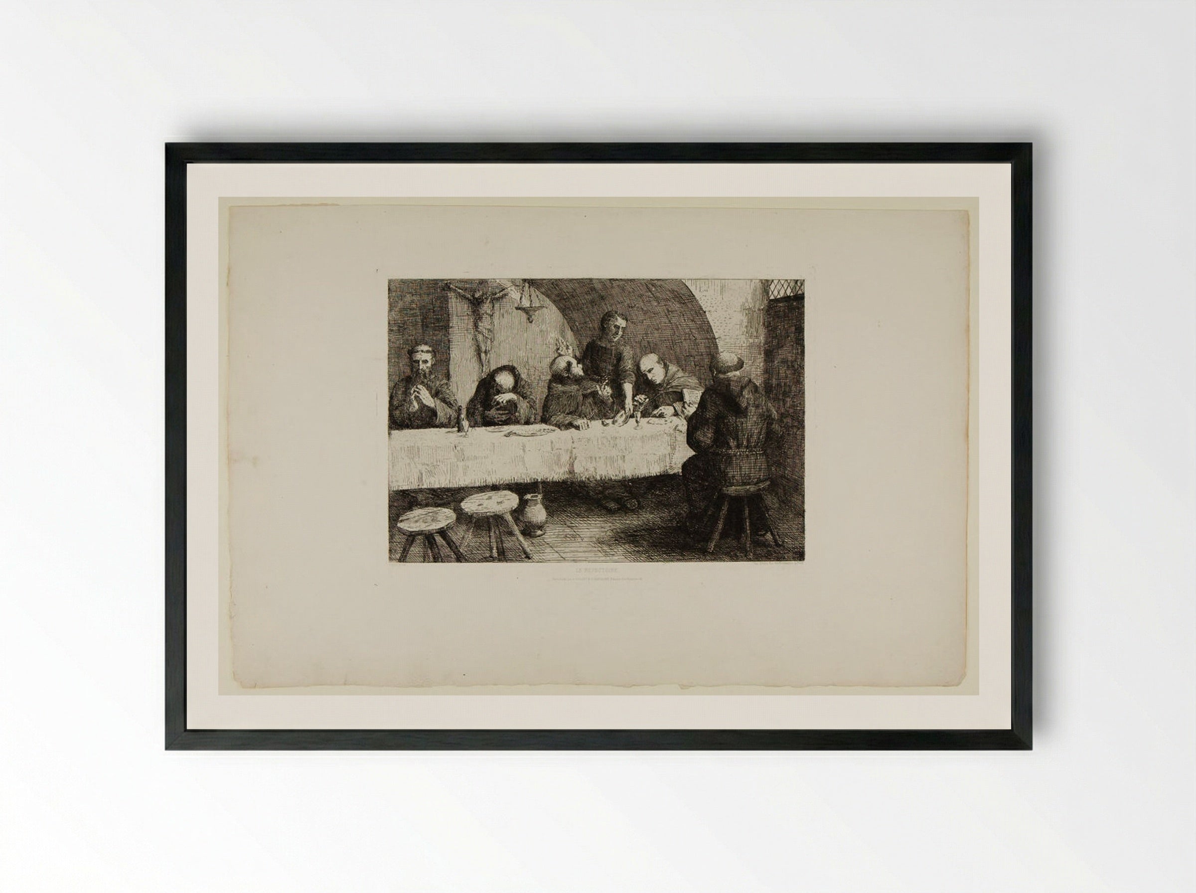 The Refectory - Alphonse Legros - Framed Print Black