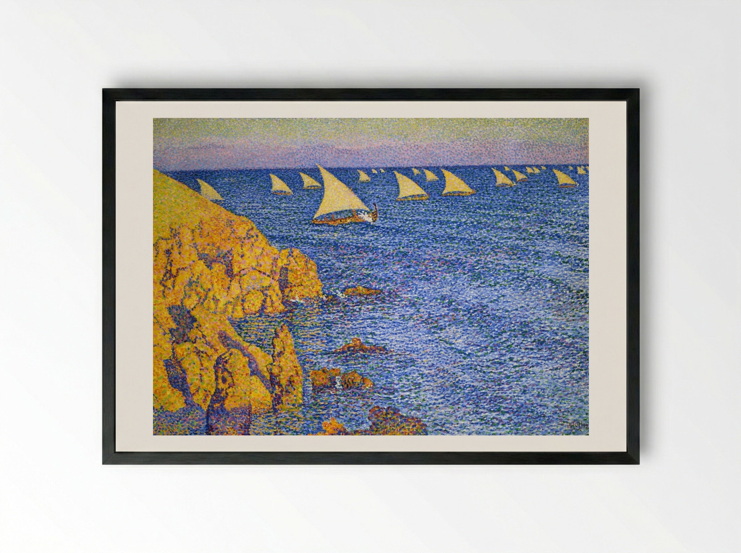 The Regatta - Théo van Rysselberghe - Framed Print Black