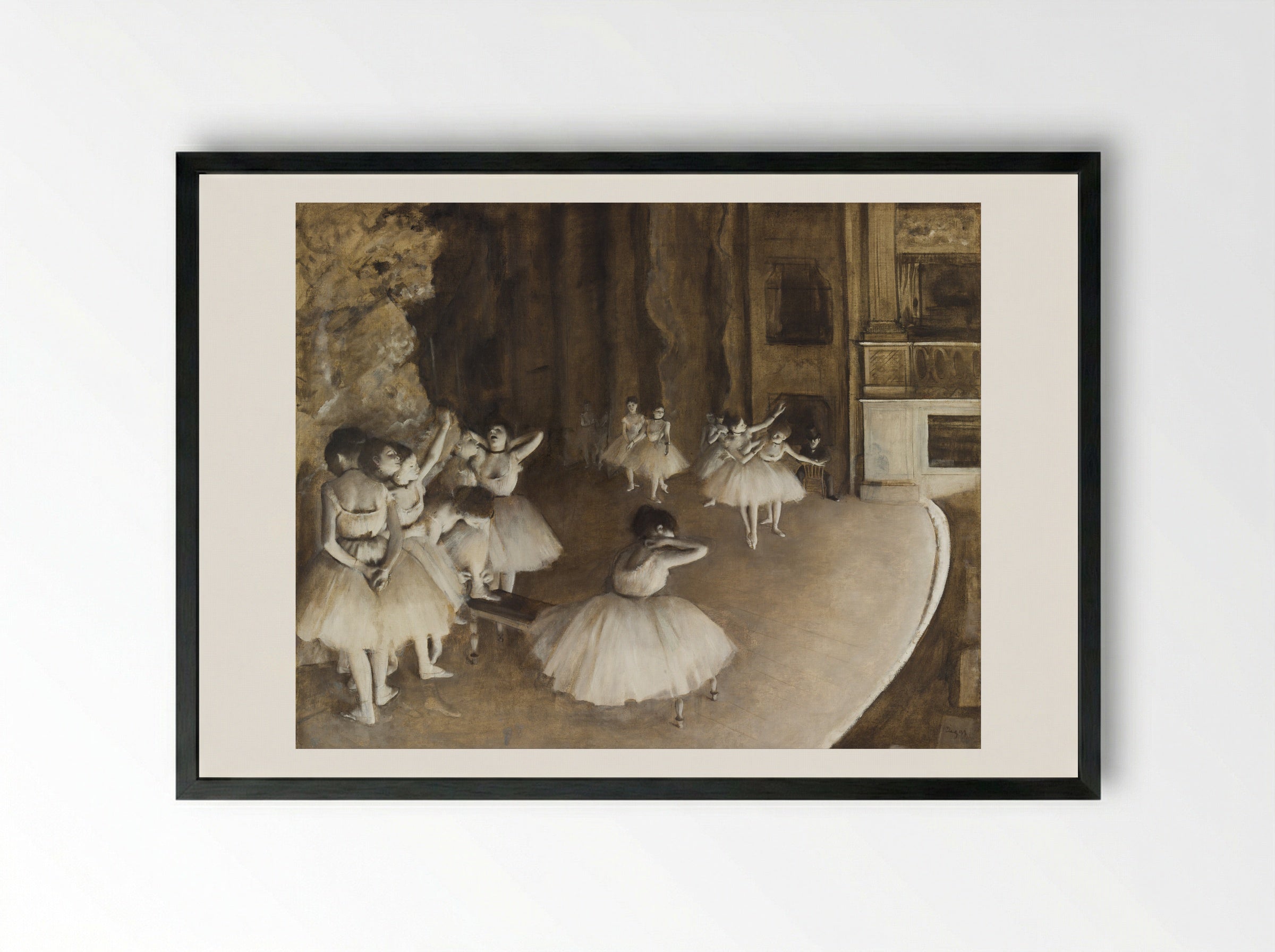 The Rehearsal - Hilaire-Germain-Edgar Degas - Framed Print Black