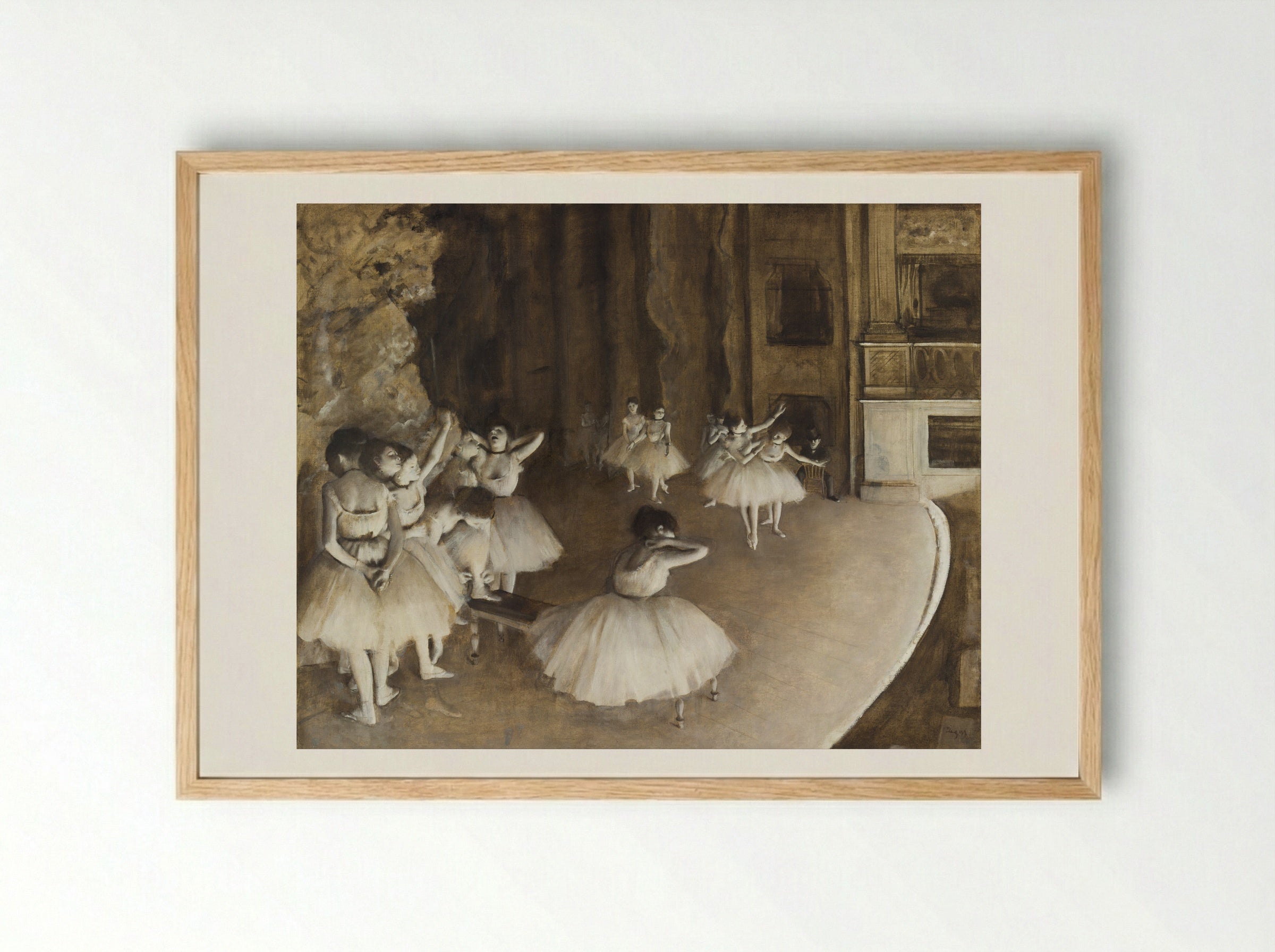 The Rehearsal - Hilaire-Germain-Edgar Degas - Framed Print Wood