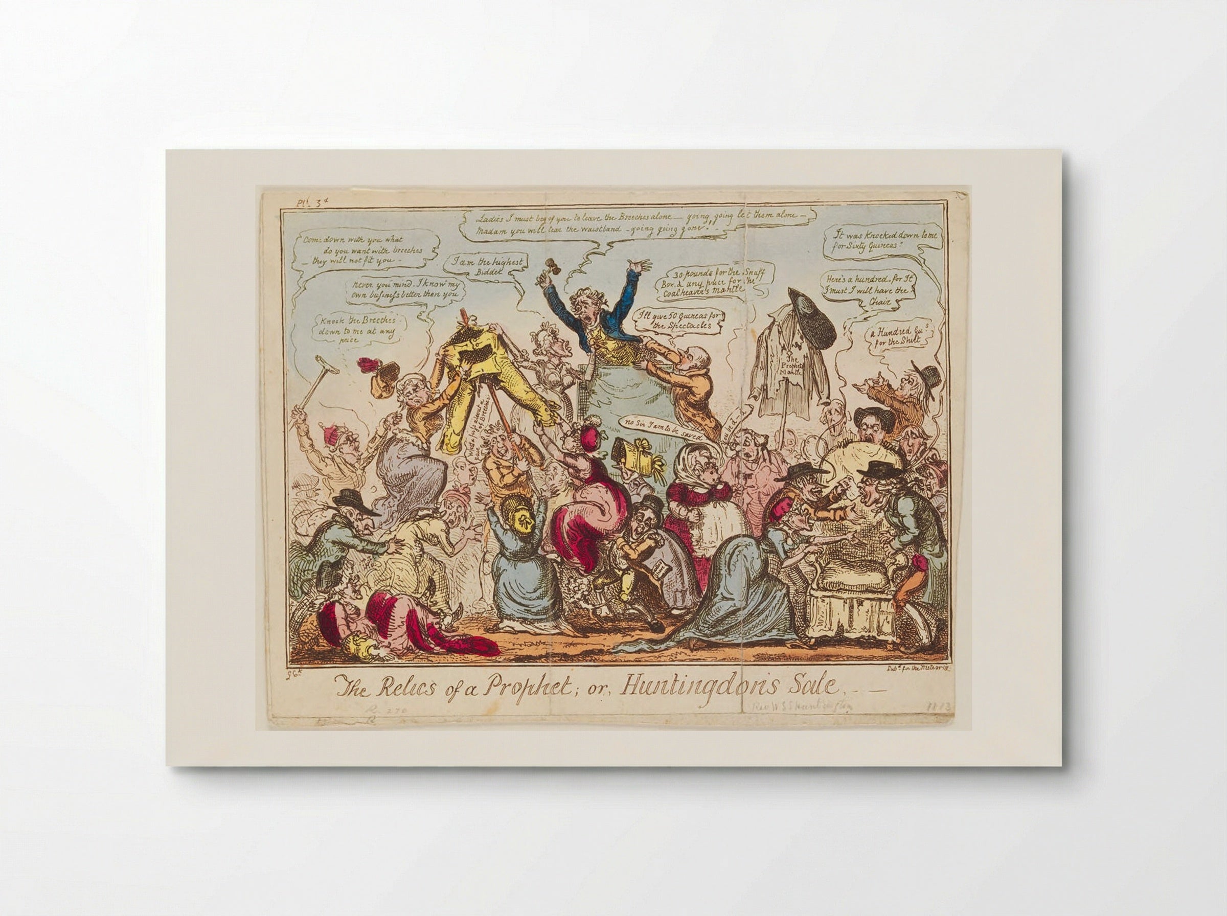 The Relics of a Prophet, or Huntingdon's Sale - George Cruikshank - Poster