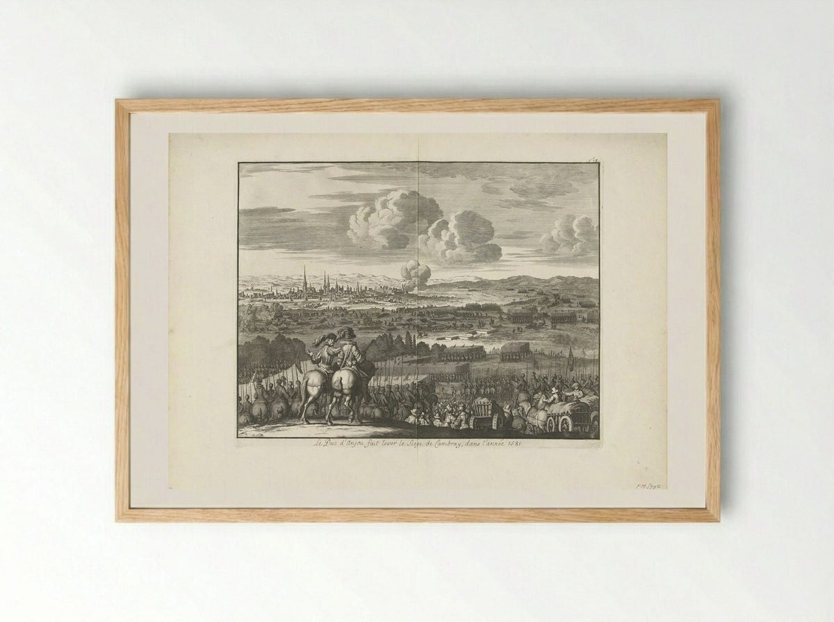 The Relief of Cambrai by the Duke of Anjou, 1581 - Jan Luyken - Framed Print Wood
