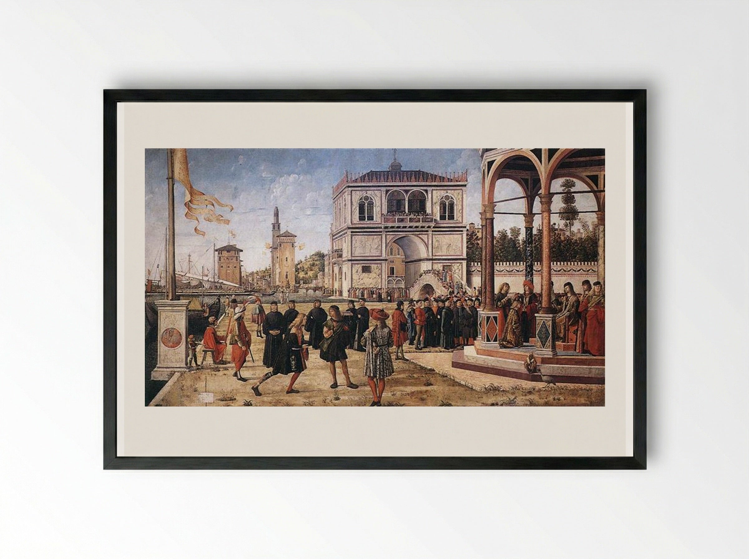 The Repatriation of the English Ambassadors - Vittore Carpaccio - Framed Print Black