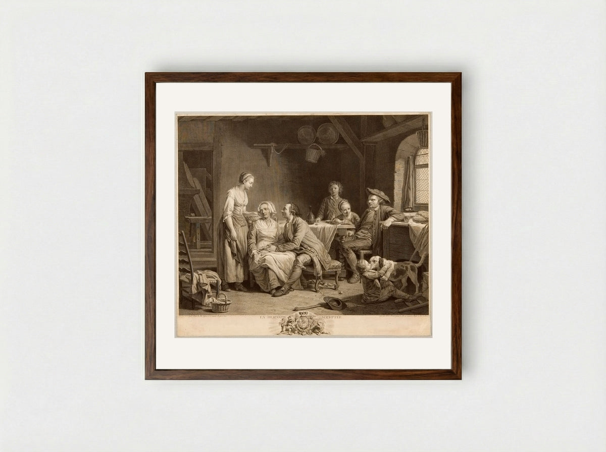 The Request Granted - Charles Clément Bervic - Framed Print Dark Wood