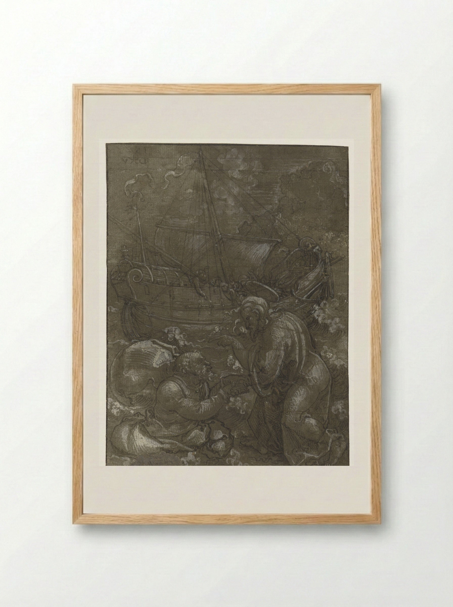 The Rescue of Saint Peter by Christ - Dirck Vellert - Framed Print Wood