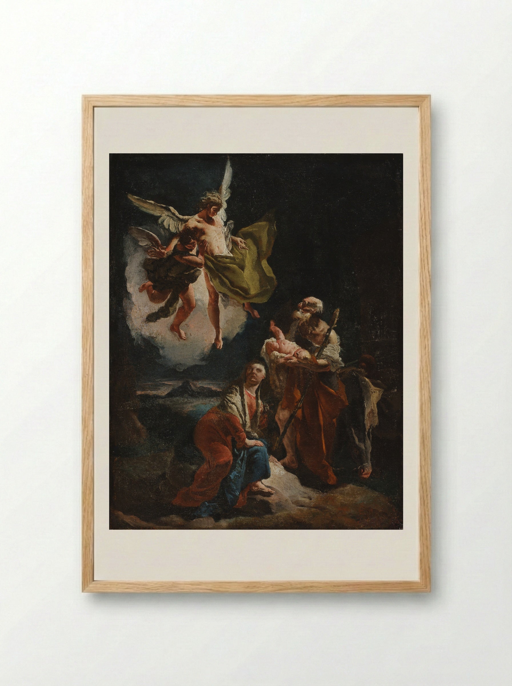 The Rest on the Flight into Egypt - Giovanni Battista Tiepolo - Framed Print Wood
