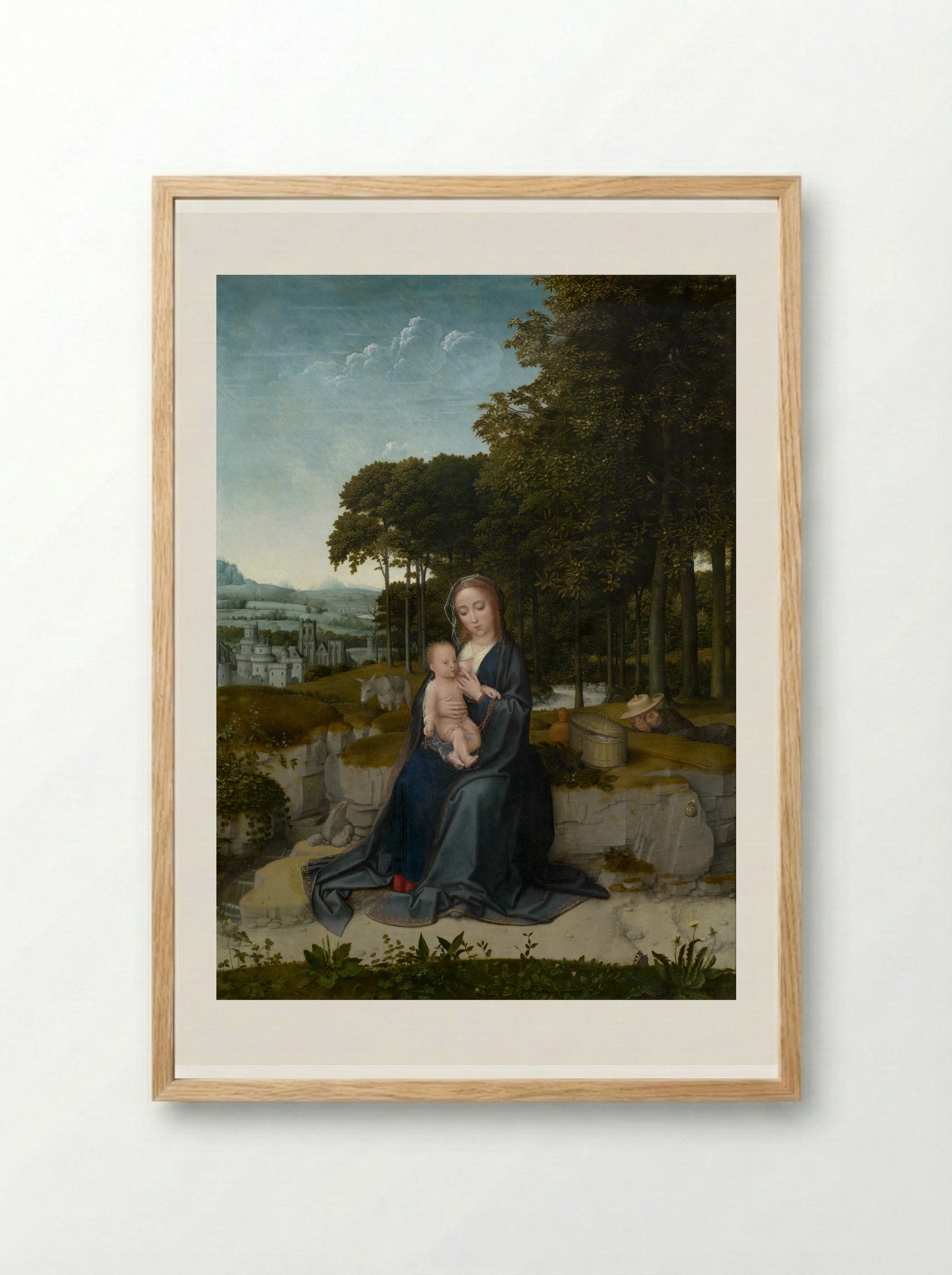 The Rest on the Flight into Egypt - Gerard David - Framed Print Wood