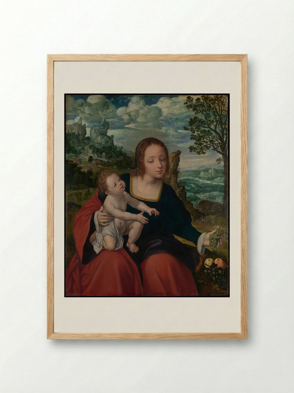 The Rest on the Flight into Egypt - Jan Massys - Framed Print Wood