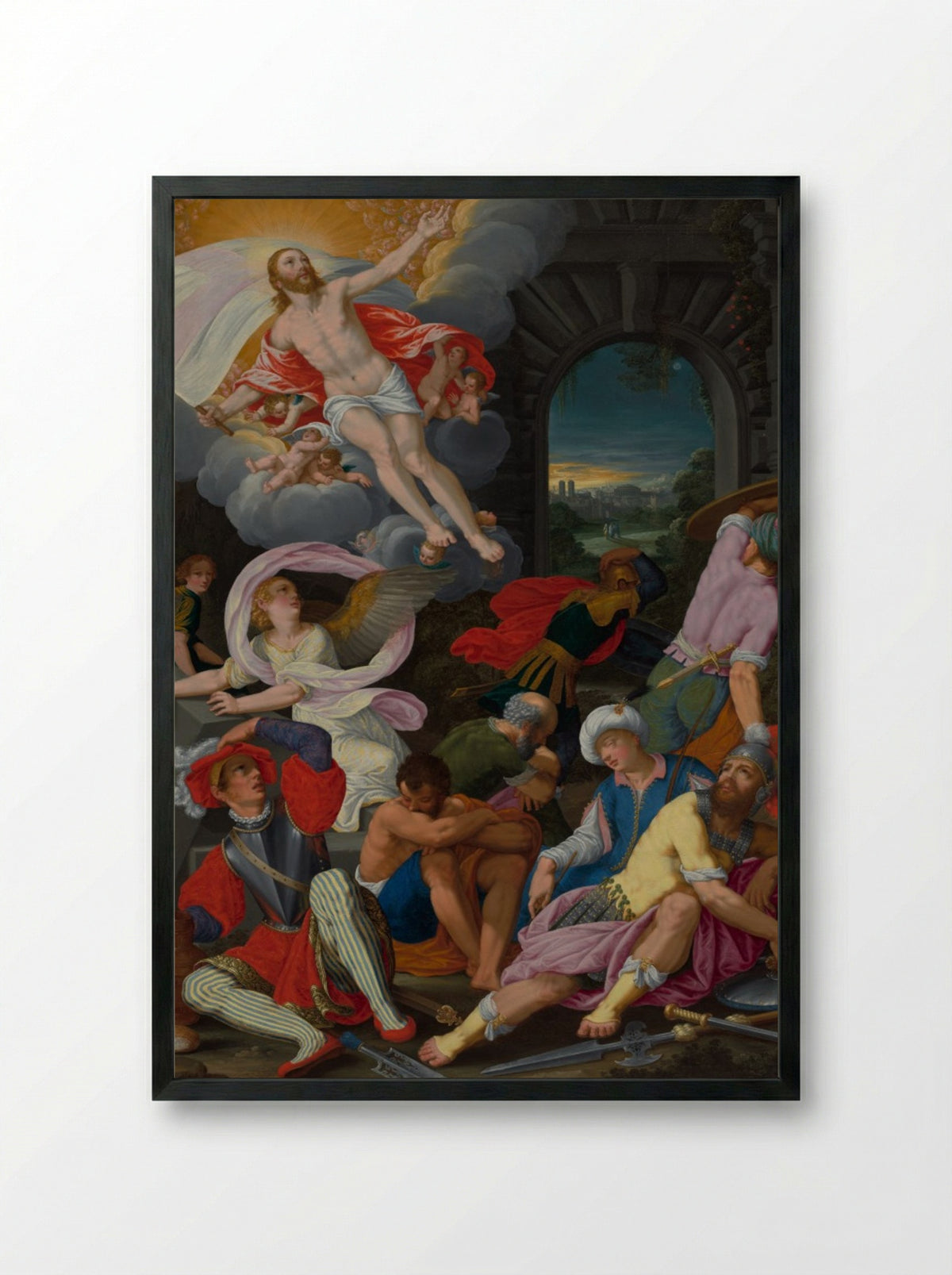 The Resurrection of Christ - Johann König - Framed Print Black