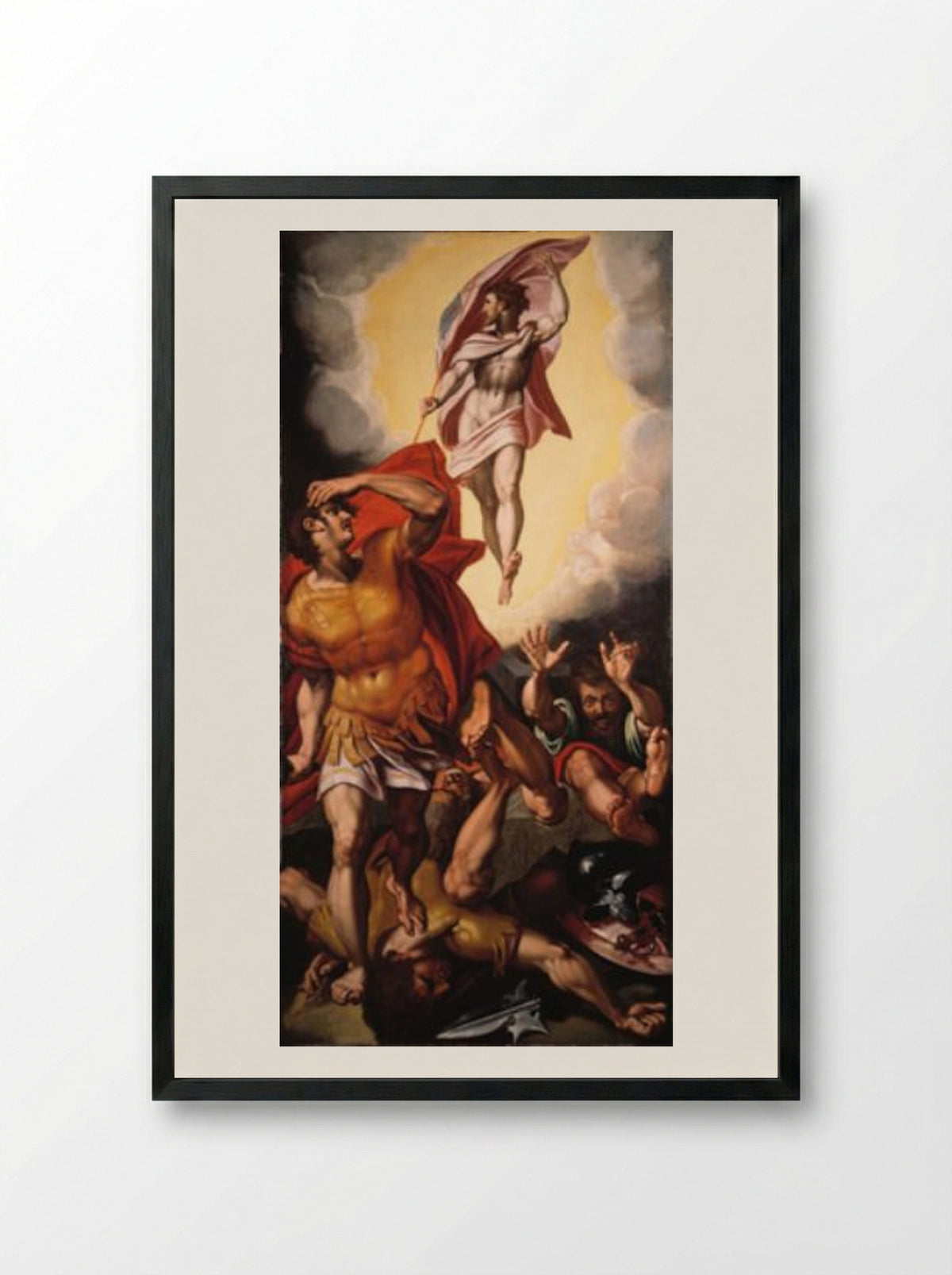 The Resurrection of Christ - Anthonie Blocklandt van Montfoort - Framed Print Black