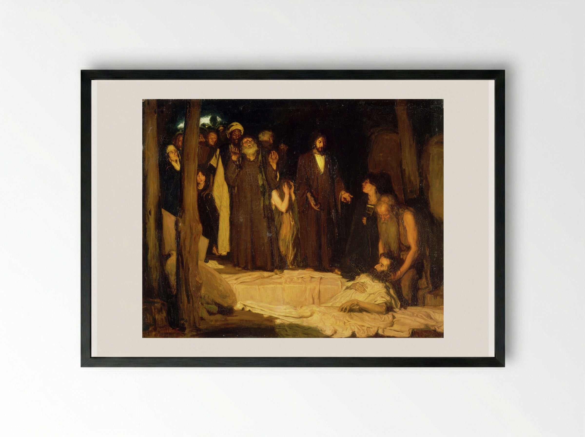 The Resurrection of Lazarus - Henry Ossawa Tanner - Framed Print Black