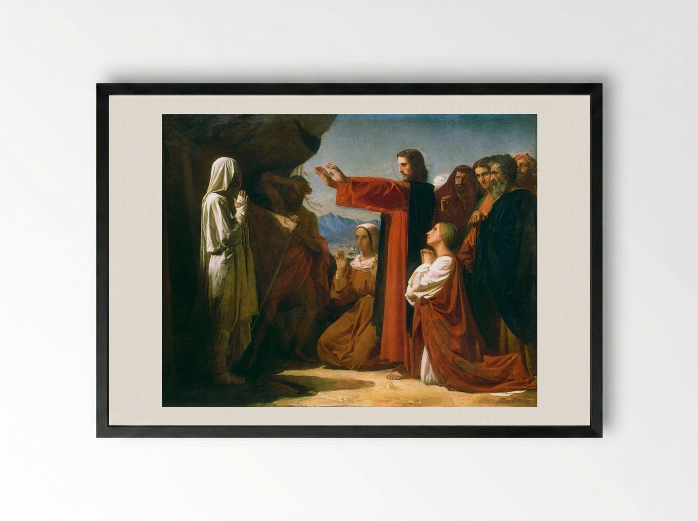 The Resurrection of Lazarus - Léon Bonnat - Framed Print Black