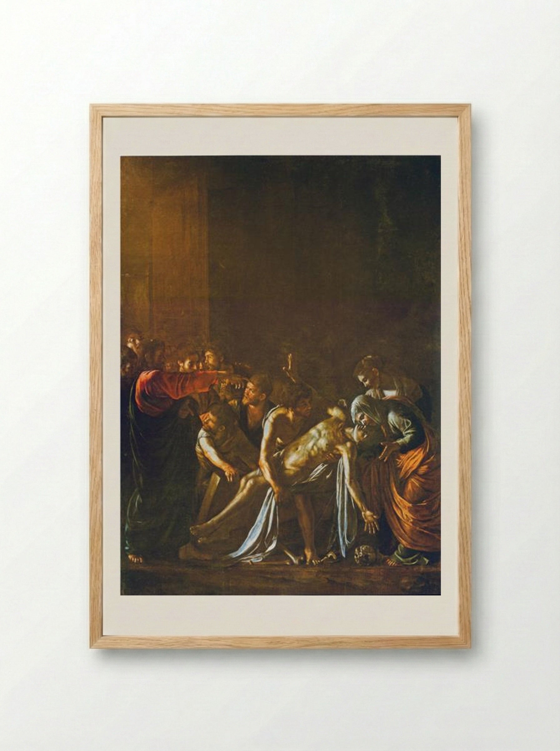 The Resurrection of Lazarus - Caravaggio - Framed Print Wood