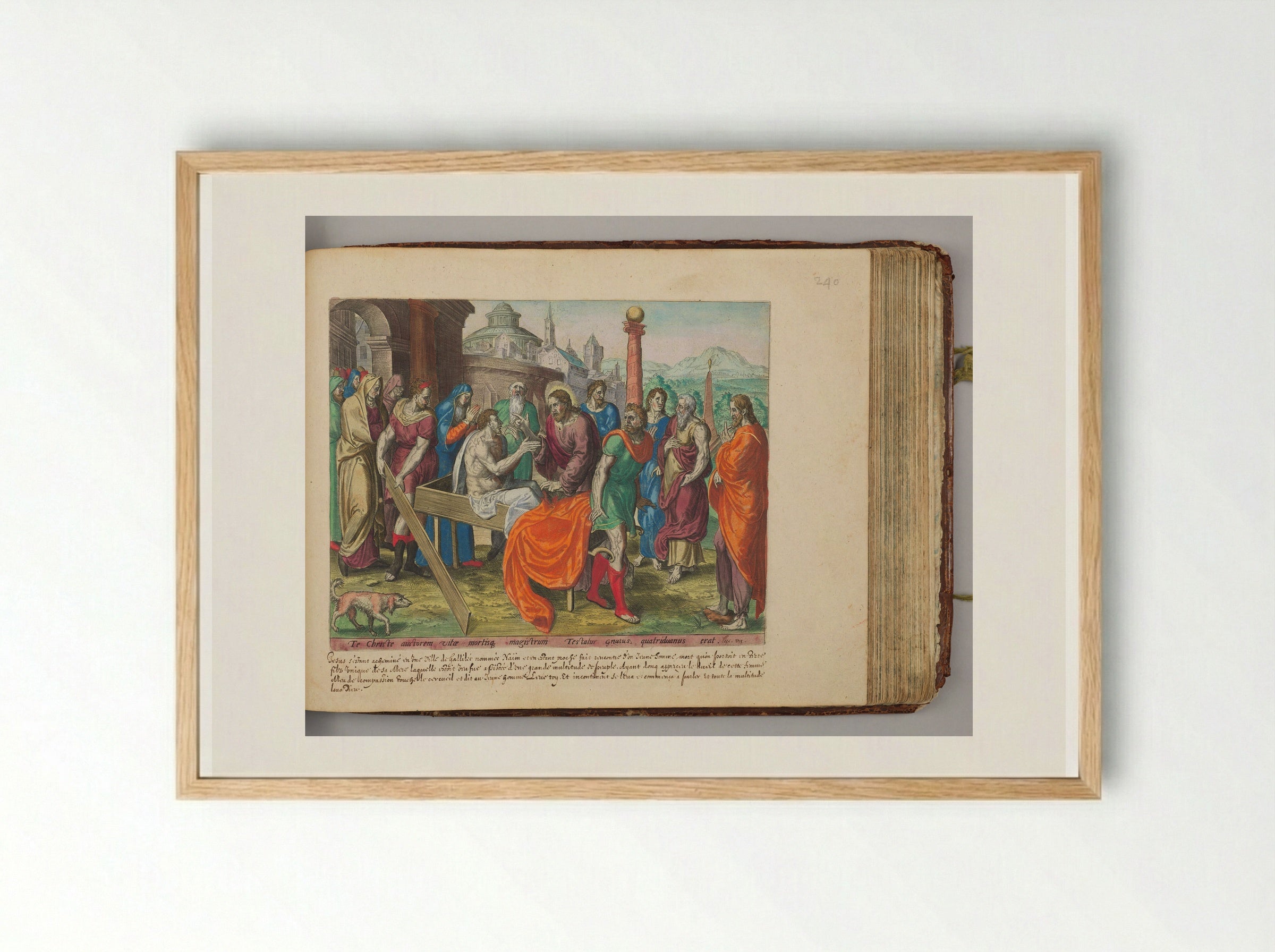 The Resurrection of the Son of the Widow of Naïm - Johannes Wierix - Framed Print Wood