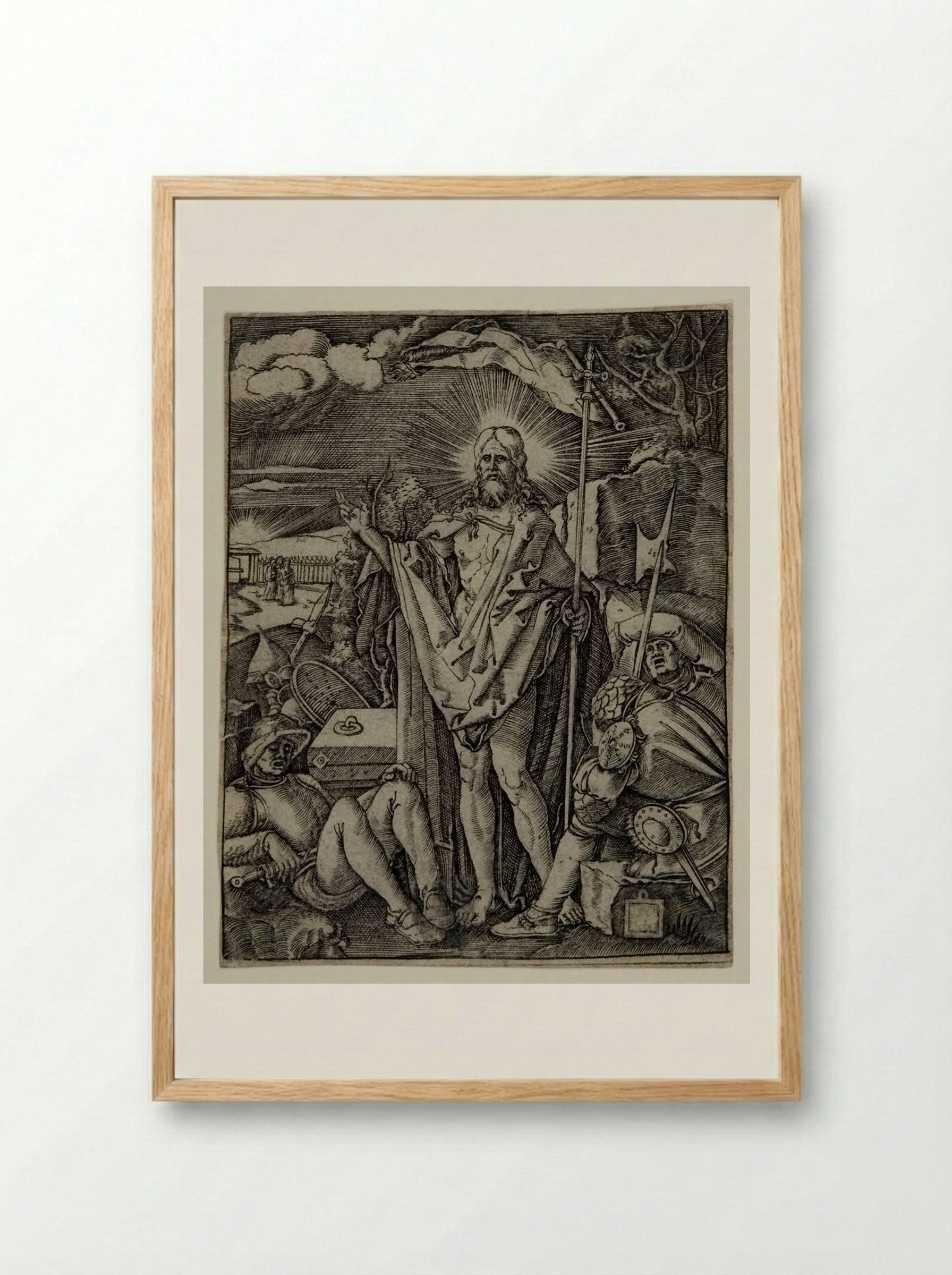 The Resurrection - Marcantonio Raimondi - Framed Print Wood