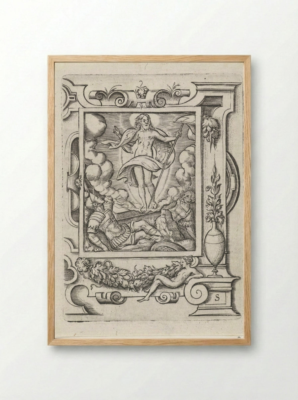 The Resurrection - Virgilius Solis - Framed Print Wood