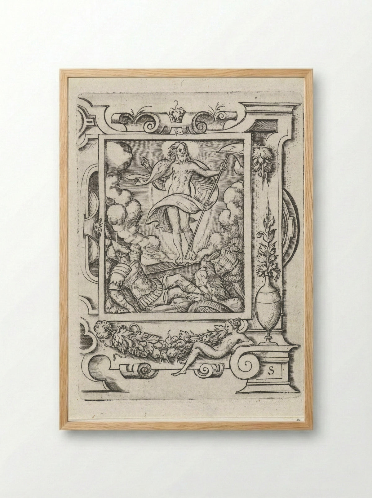 The Resurrection - Virgilius Solis - Framed Print Wood