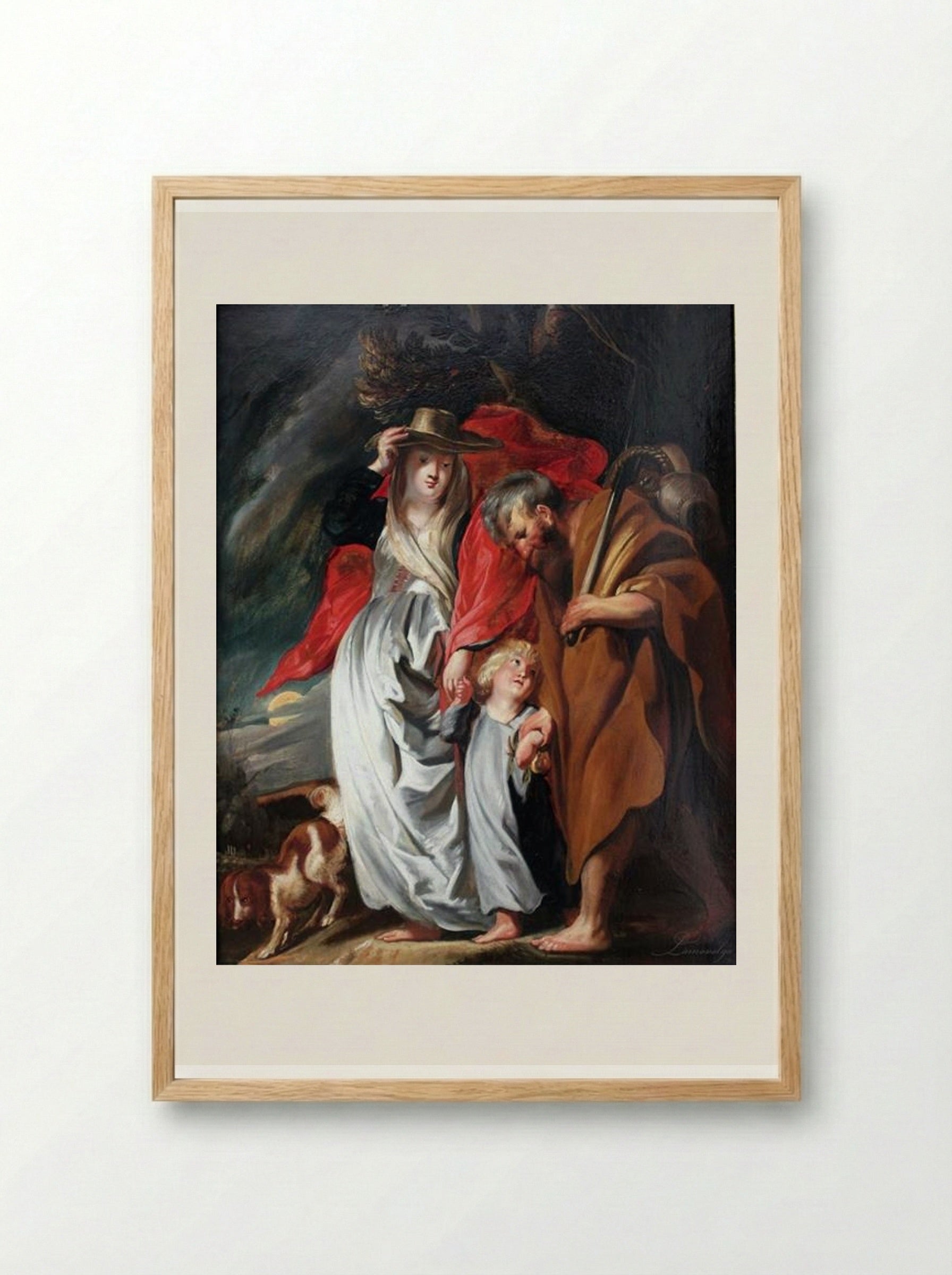 The Return from Egypt of the Holy Family - Jacob Jordaens - Framed Print Wood