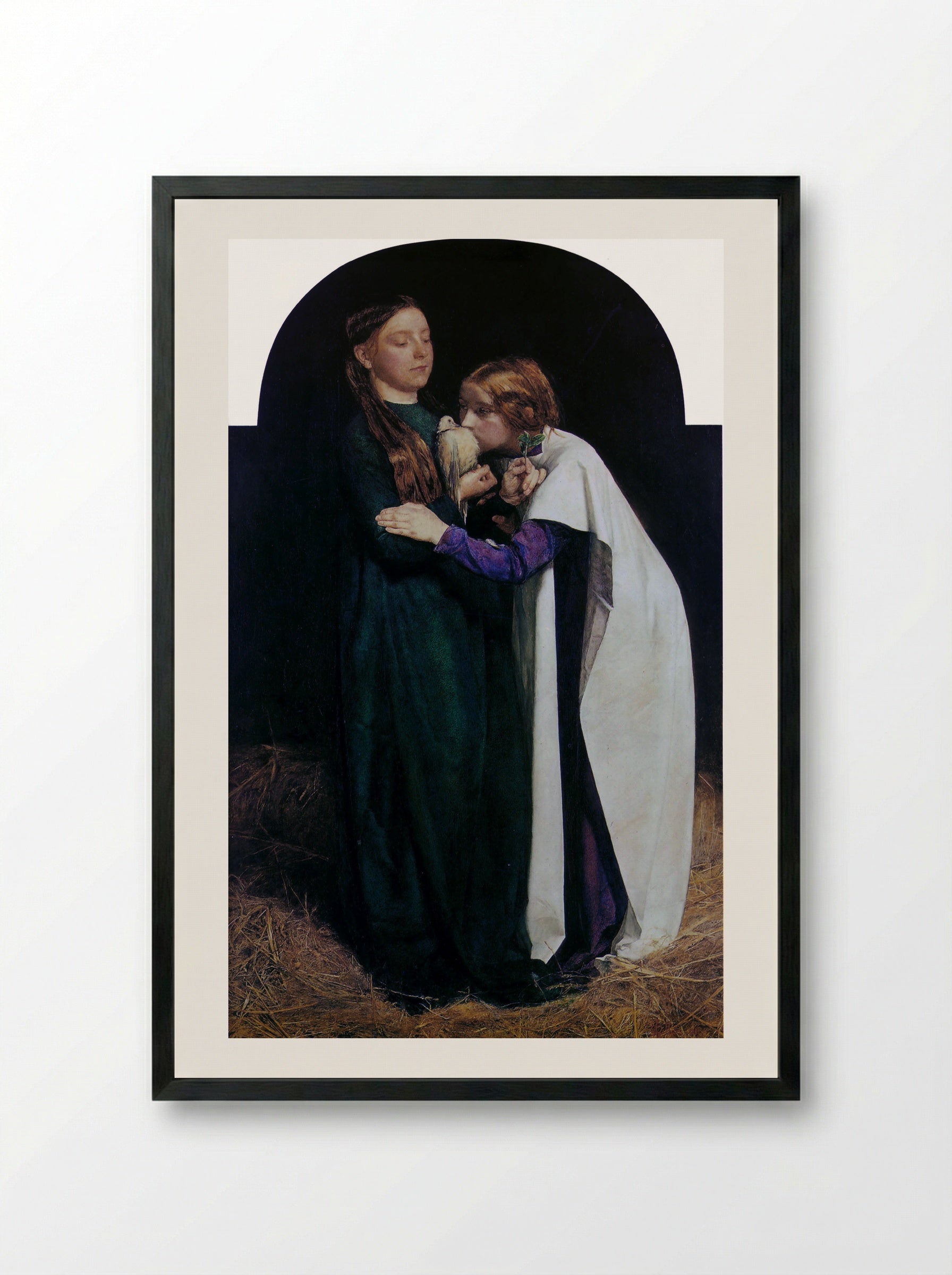 The Return of the Dove to the Ark - John Everett Millais - Framed Print Black