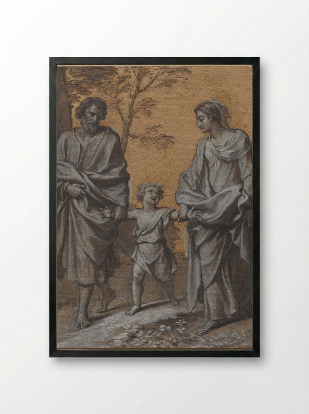 The Return of the Holy Family from Egypt - Claude Simpol - Framed Print Black