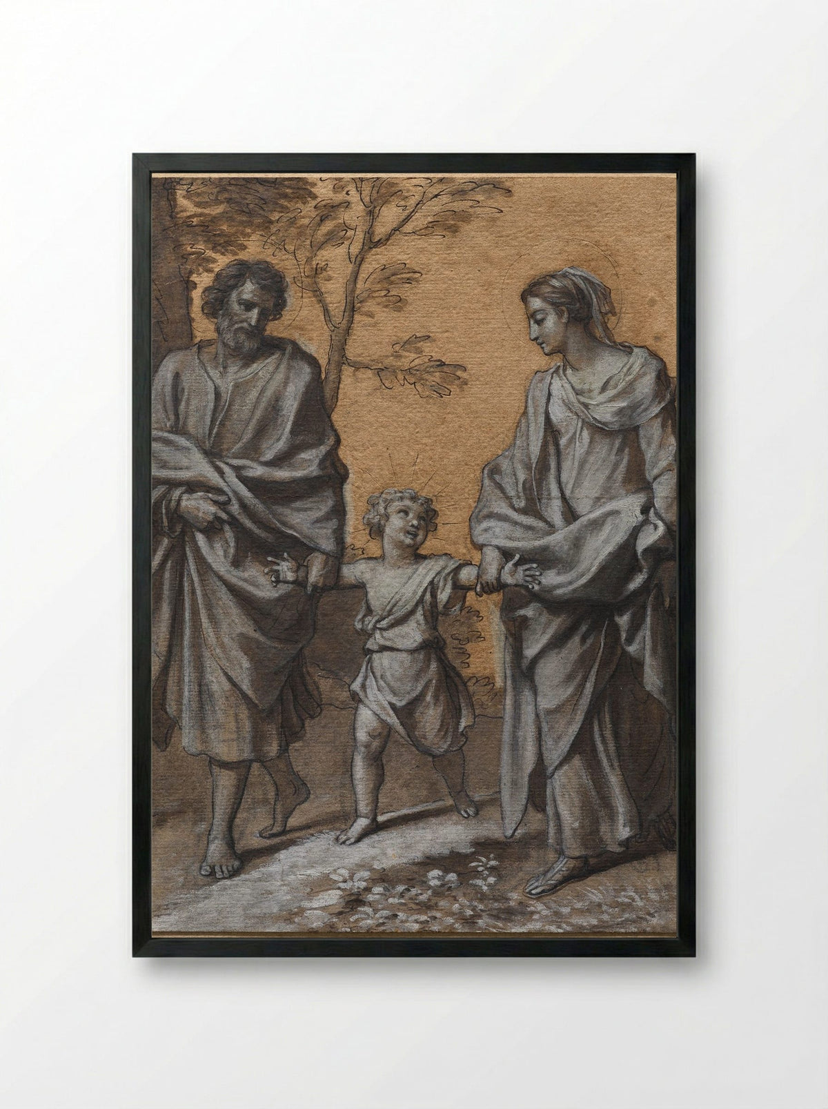 The Return of the Holy Family from Egypt - Claude Simpol - Framed Print Black
