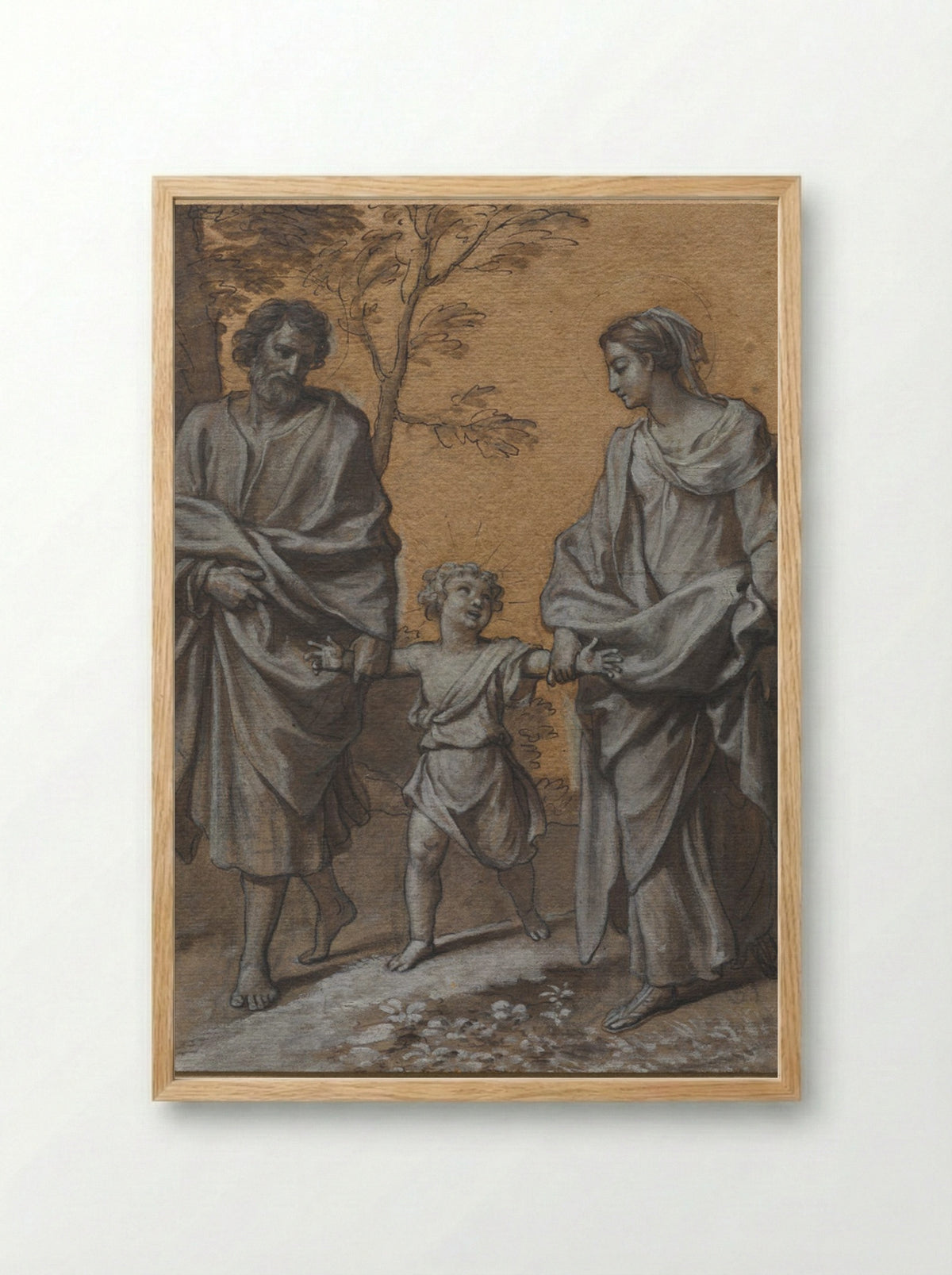The Return of the Holy Family from Egypt - Claude Simpol - Framed Print Wood