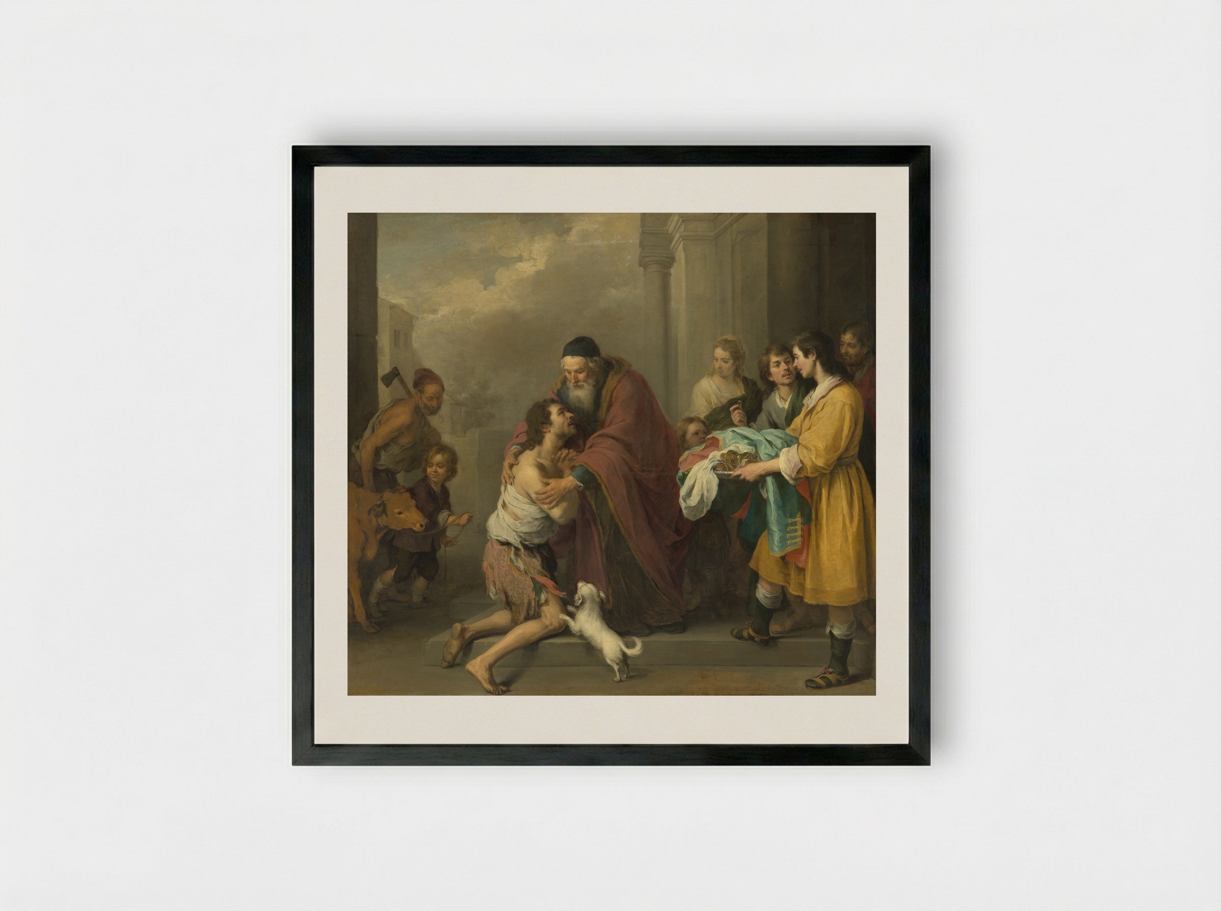 The Return of the Prodigal Son - Bartolomé Esteban Murillo - Framed Print Black