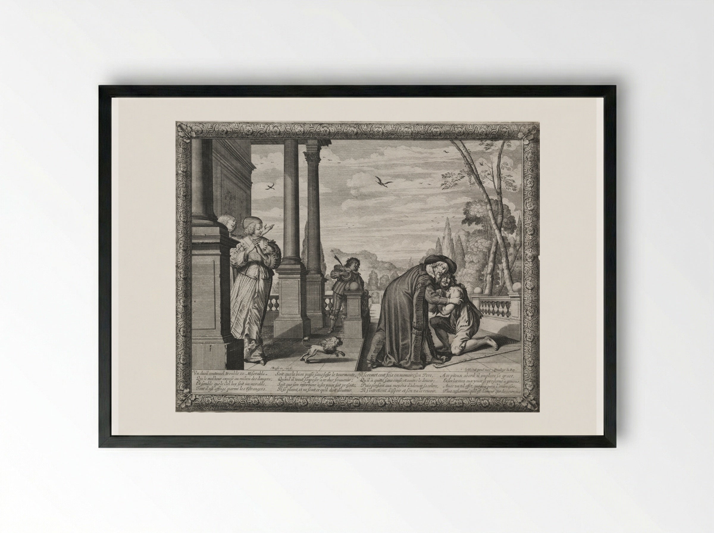 The Return of the Prodigal Son - Abraham Bosse - Framed Print Black