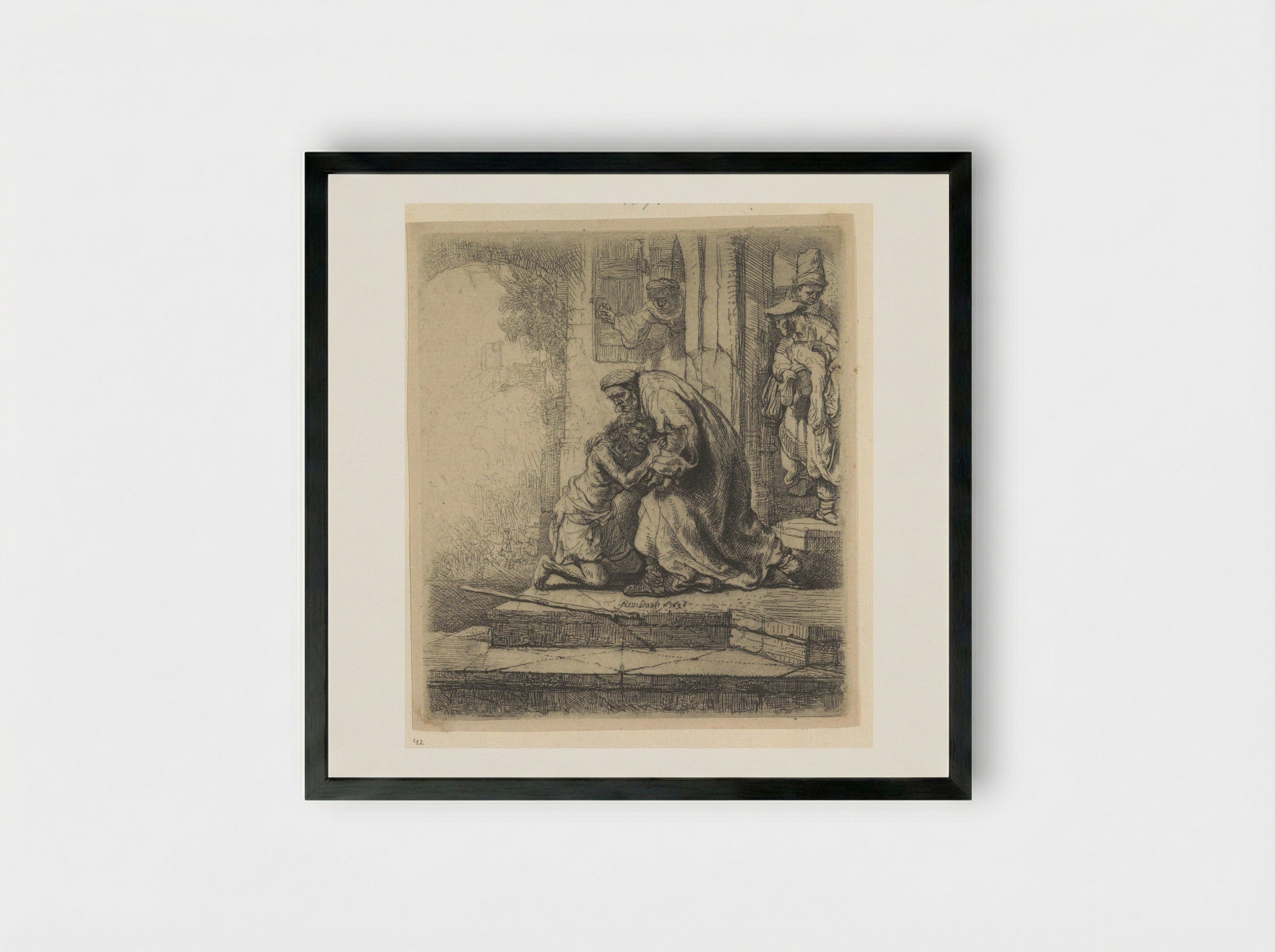 The Return of the Prodigal Son - Henry Louis Basan - Framed Print Black