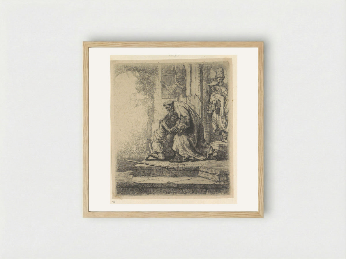 The Return of the Prodigal Son - Henry Louis Basan - Framed Print Wood