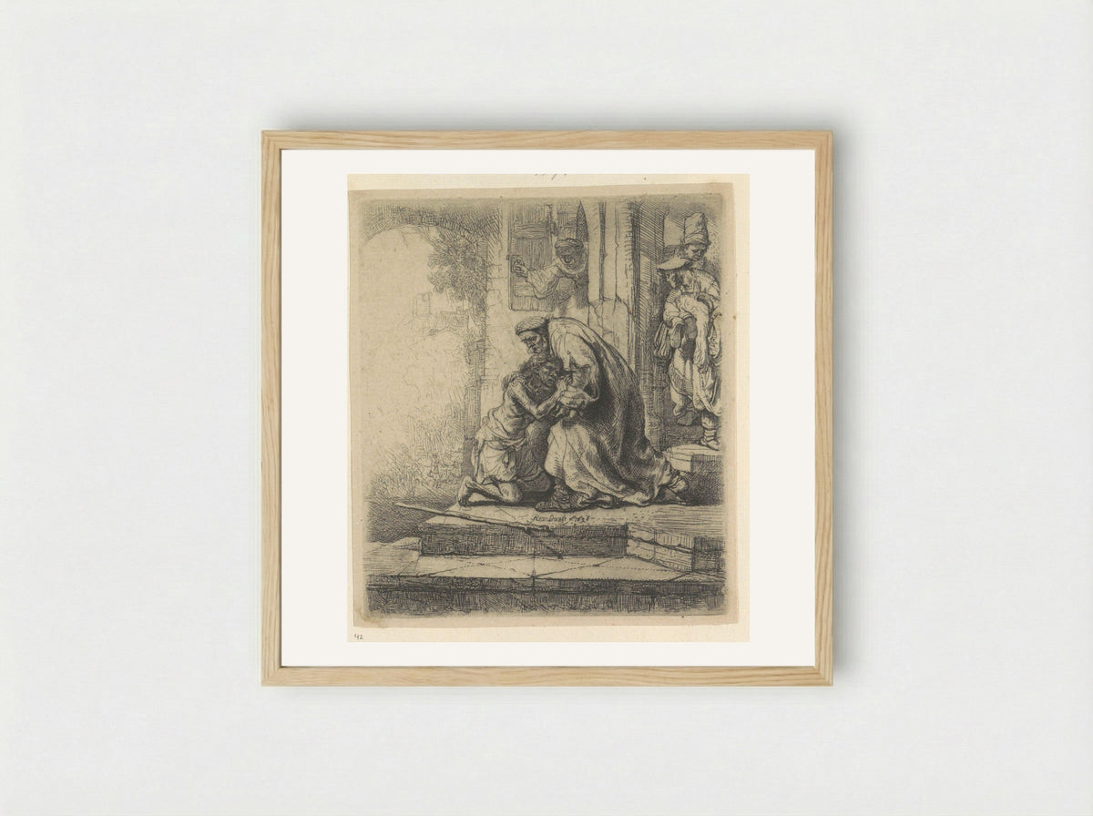 The Return of the Prodigal Son - Henry Louis Basan - Framed Print Wood