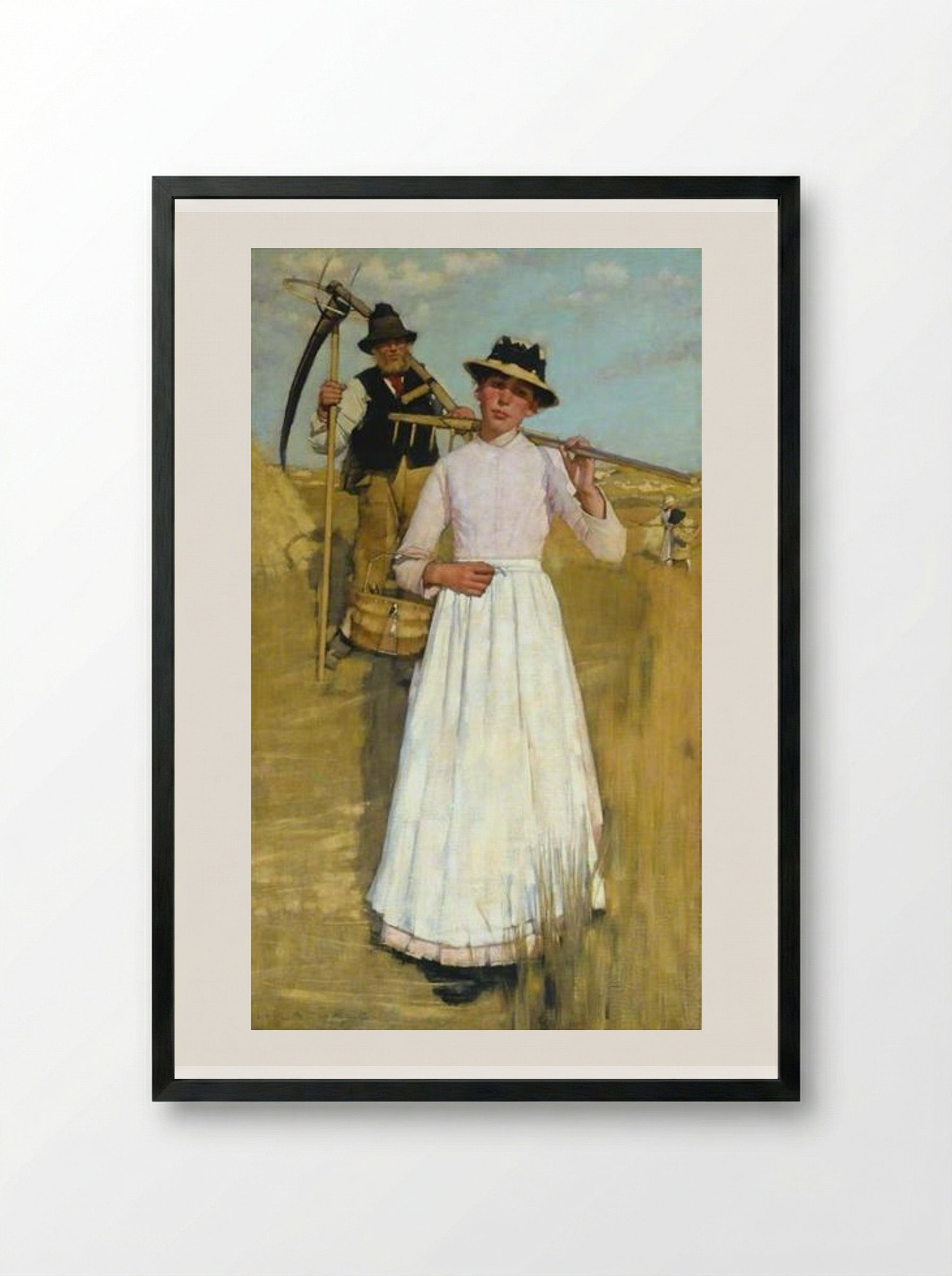 The Return of the Reapers - Henry Herbert La Thangue - Framed Print Black
