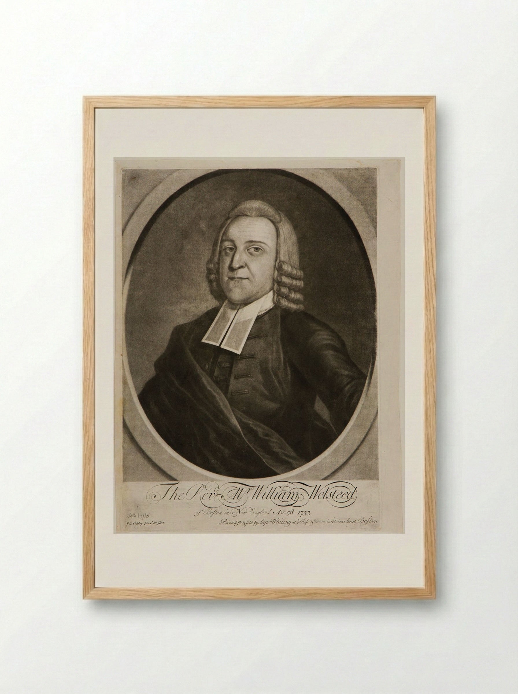 The Reverend William Welsteed - John Singleton Copley - Framed Print Wood