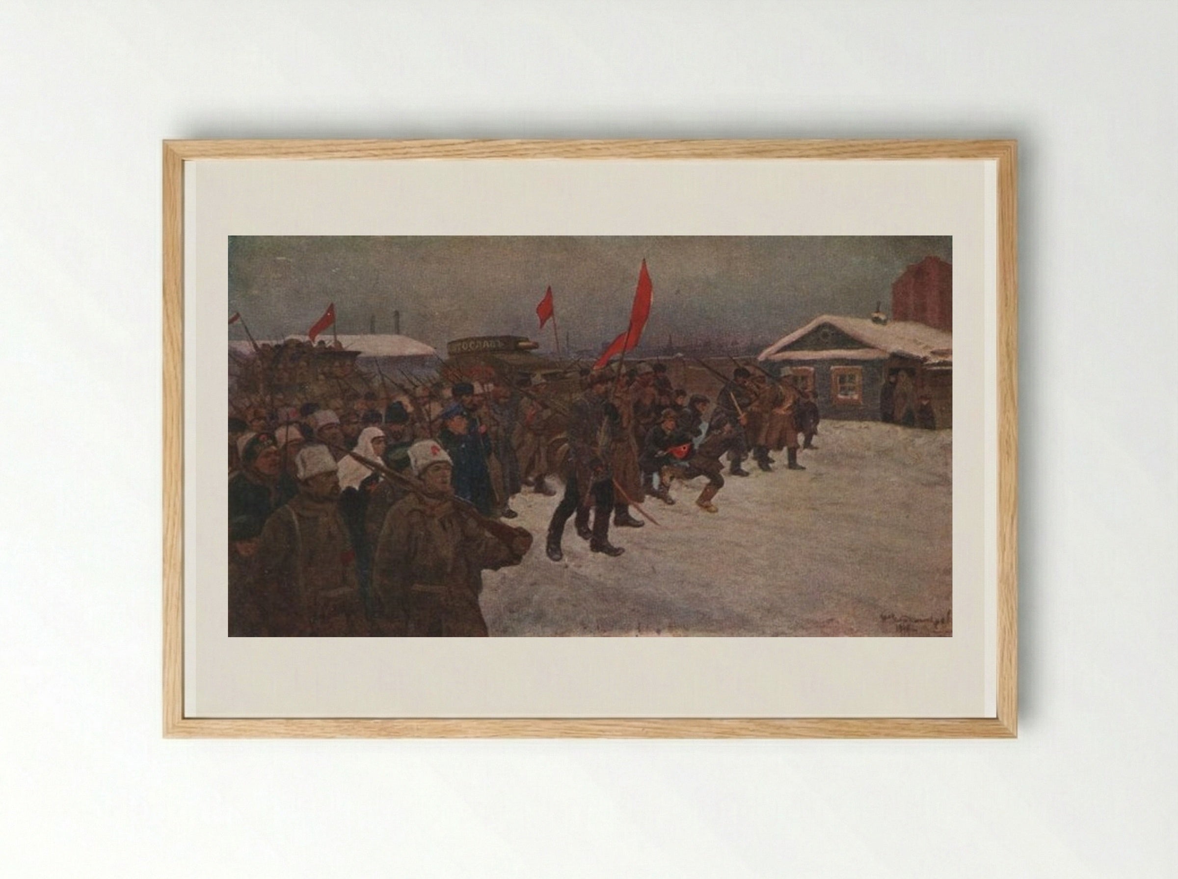 The Revolt of the Soldiers and Workers in the Days of February 1917 - Ivan Vladimirov - Framed Print Wood