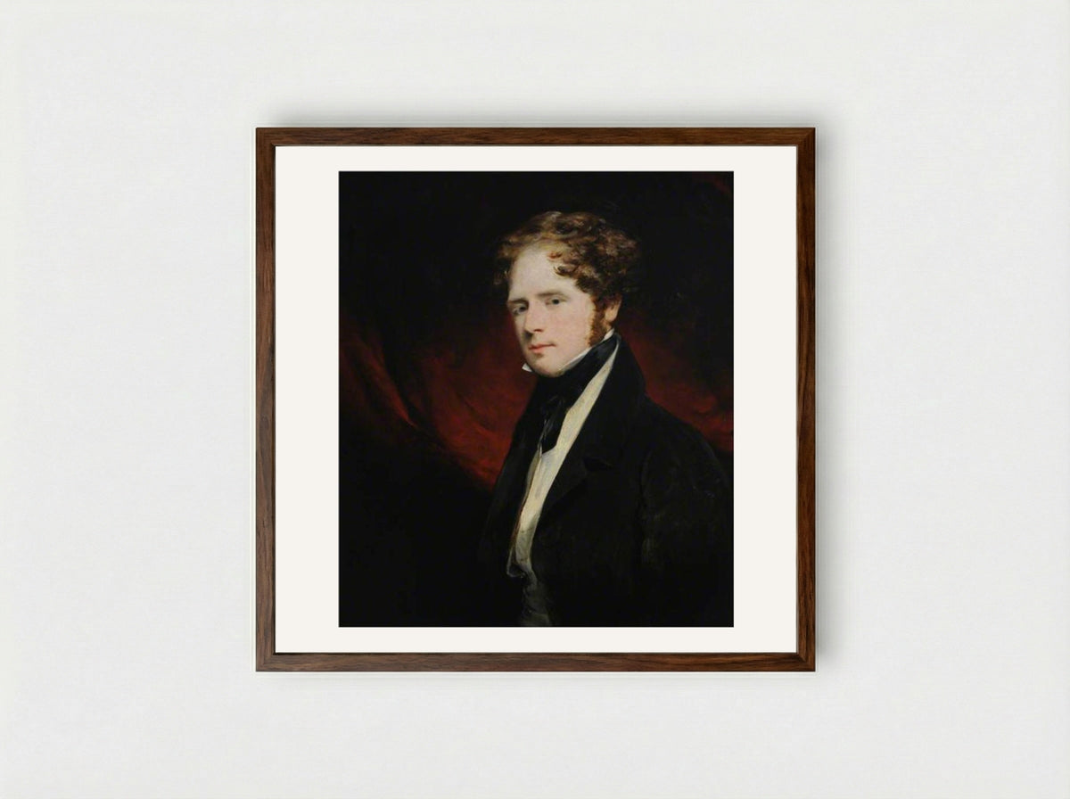 The Right Honourable William Saunders Sebright Lascelles - John Jackson - Framed Print Dark Wood