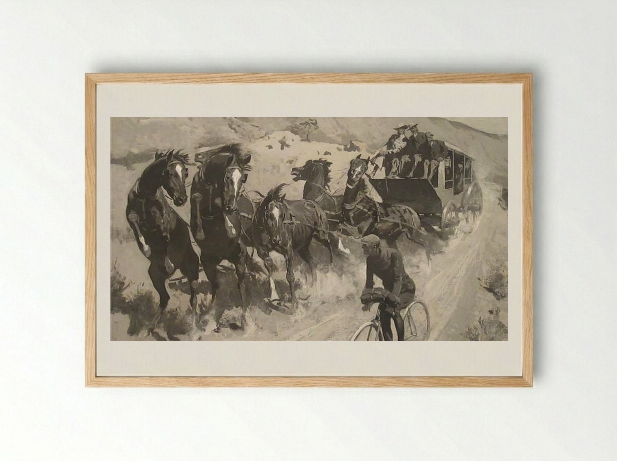The Right of the Road - Frederic Remington - Framed Print Wood